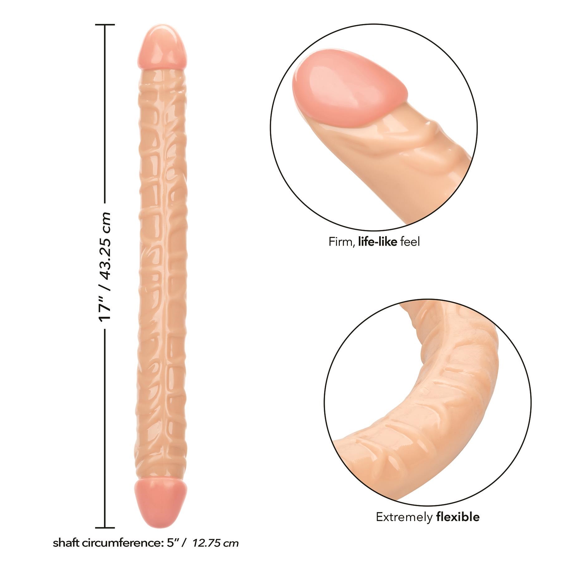 Size Queen 17 Inch Double Dong - Dimensions