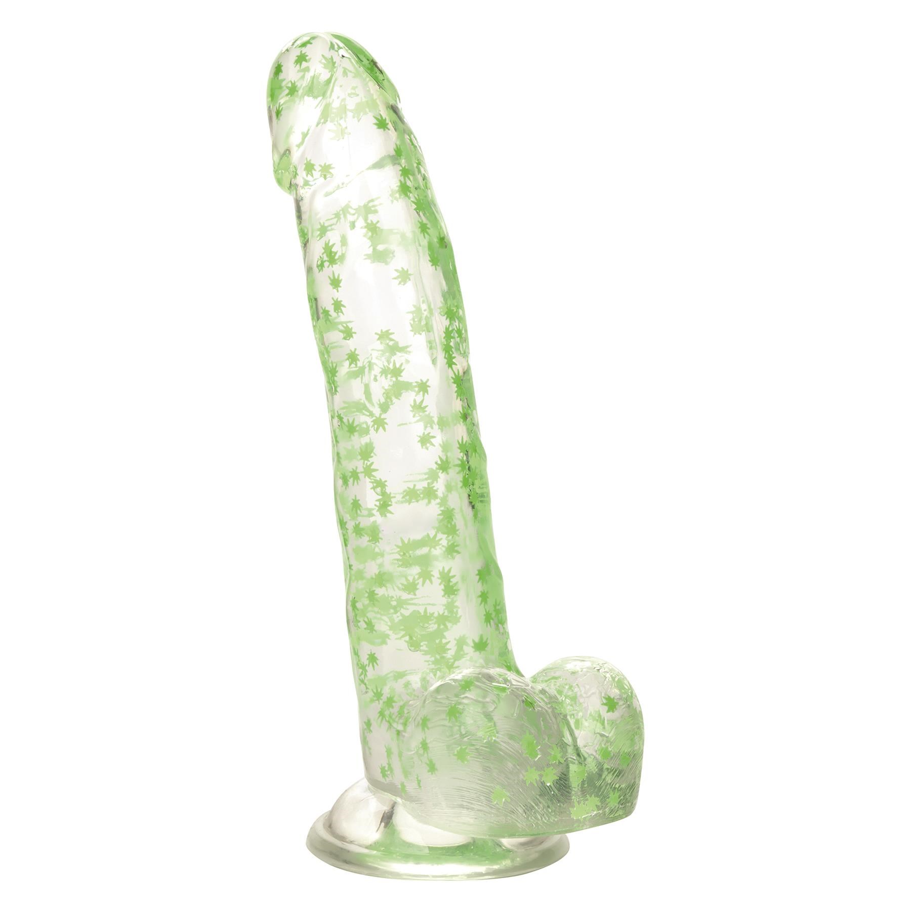 Naughty Bits Leaf Glow In The Dark Dildo - Product Shot #2