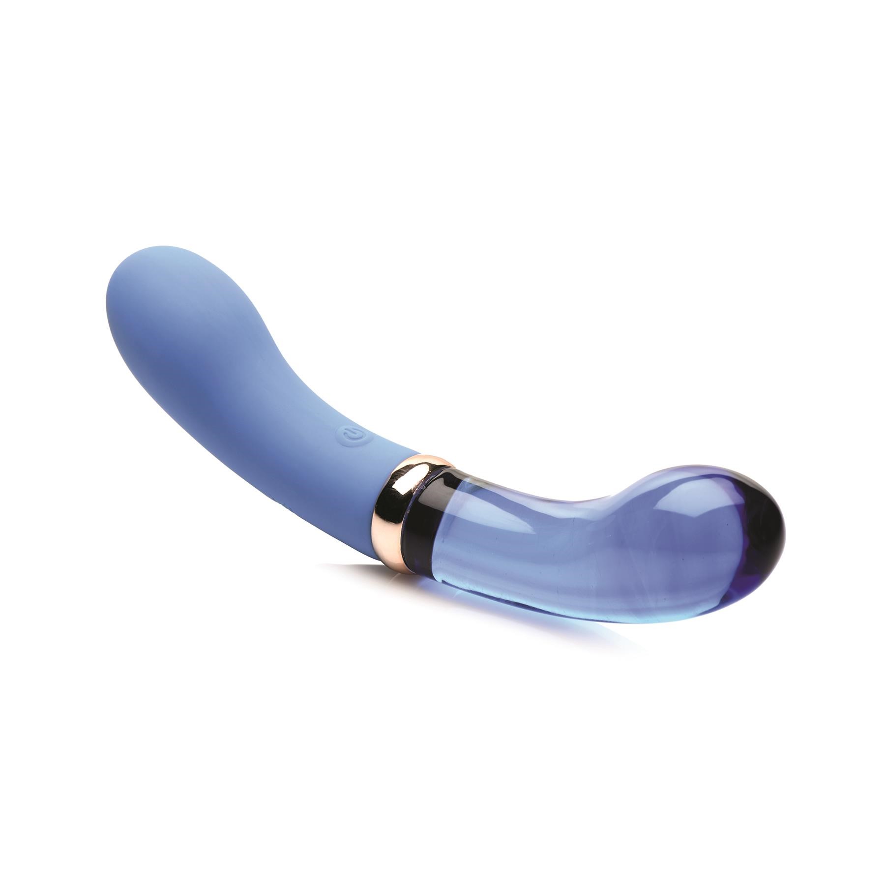 Prisms Vibra-Glass Bleu Dual Ended G-Spot Vibrator - Product Shot #3