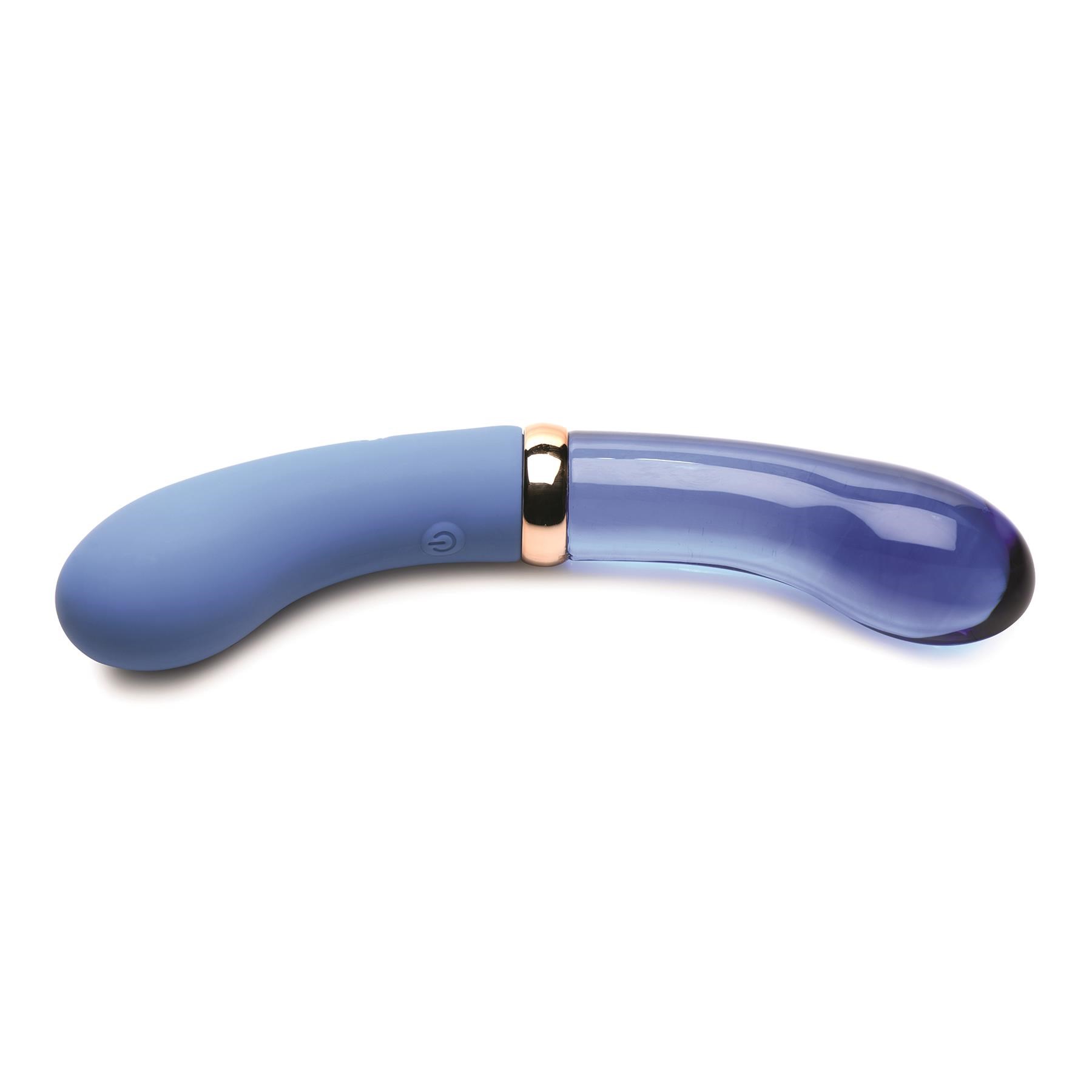 Prisms Vibra-Glass Bleu Dual Ended G-Spot Vibrator - Product Shot #4
