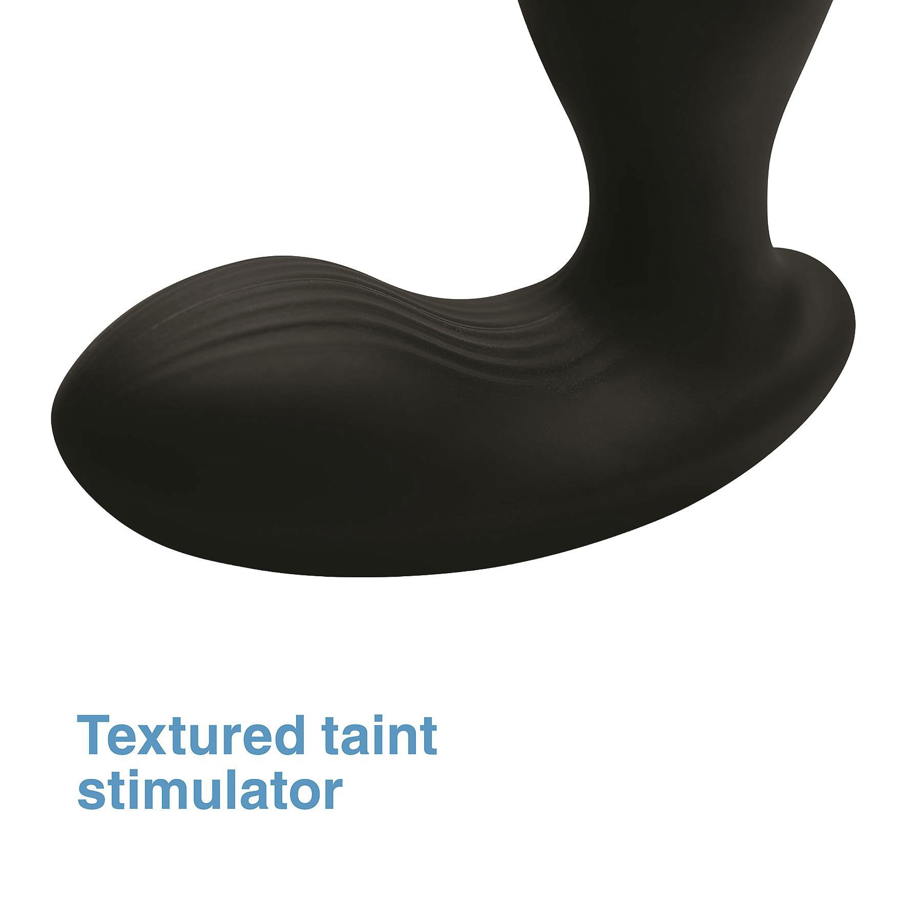 Alpha Pro 7X Prostate Massager close up of textured perineum stimulator