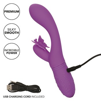 Butterfly Kiss Rechargeable Flutter - Showing Where Charging Cable is Placed - Purple