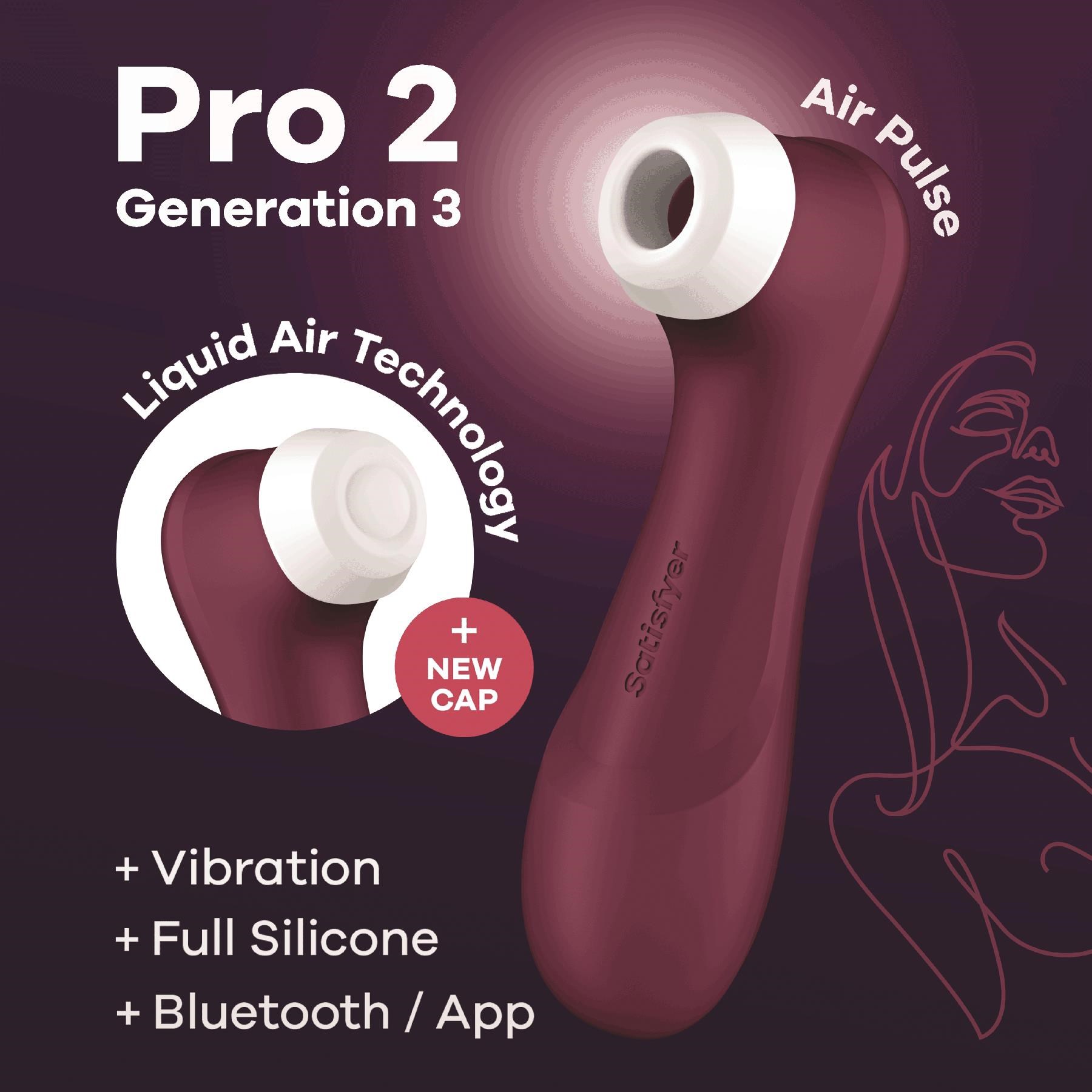 Satisfyer Pro 2 Gen 3 Liquid Air Clitoral Stimulator with Bluetooth - Features