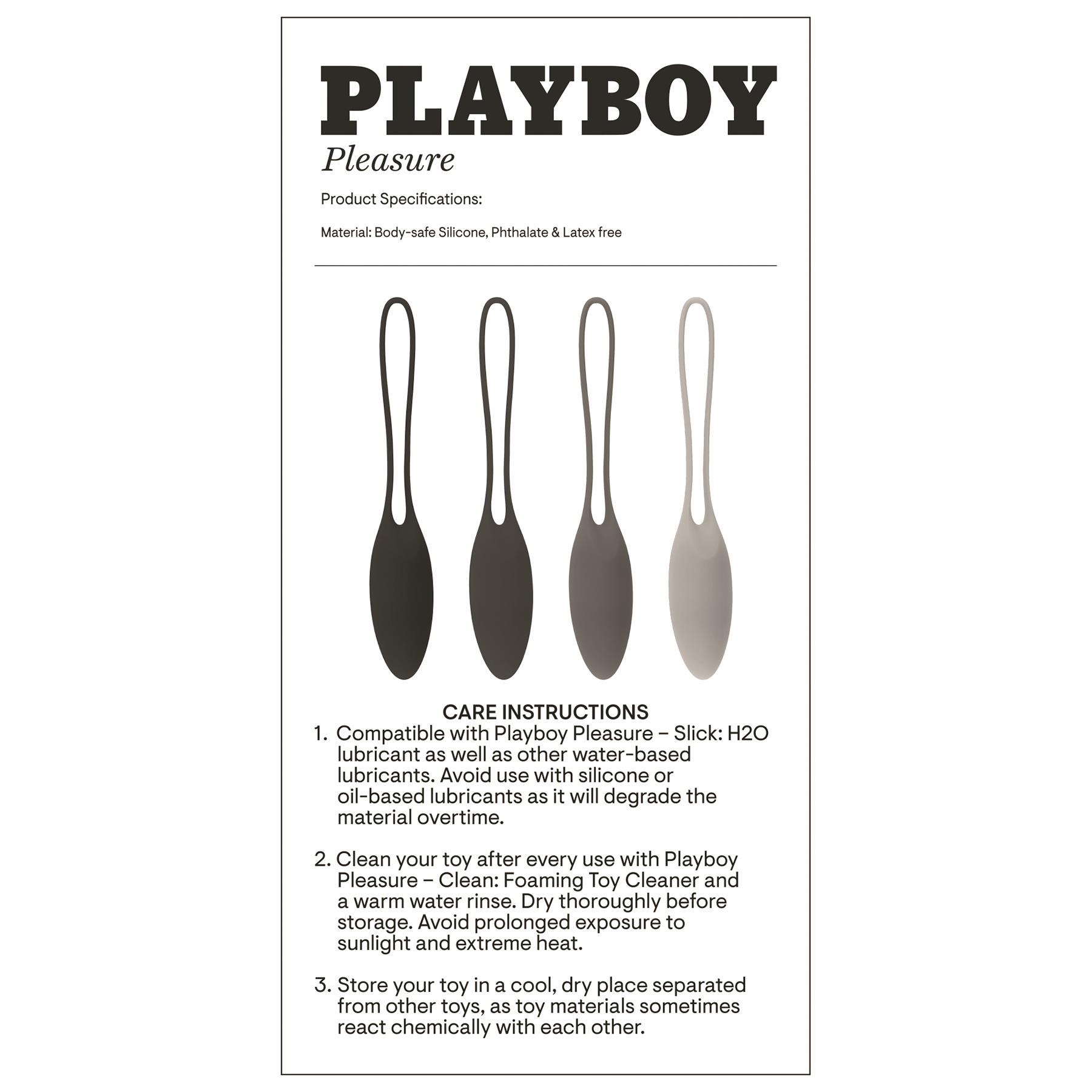 Playboy Pleasure Put In Work Kegel Training Set - Instructions