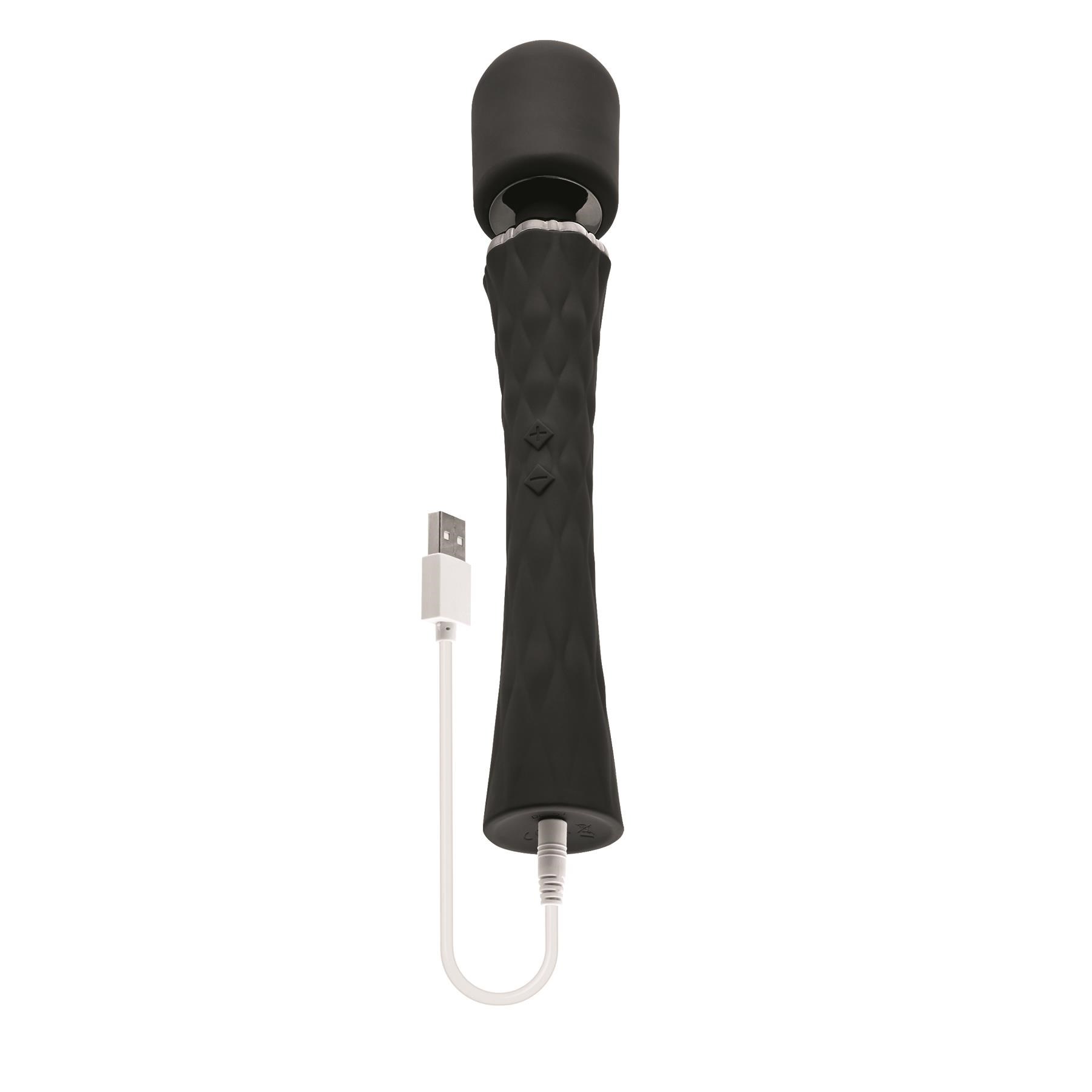 Playboy Pleasure Royal Wand Massager - Product Shot Showing Where Charging Cable is Placed