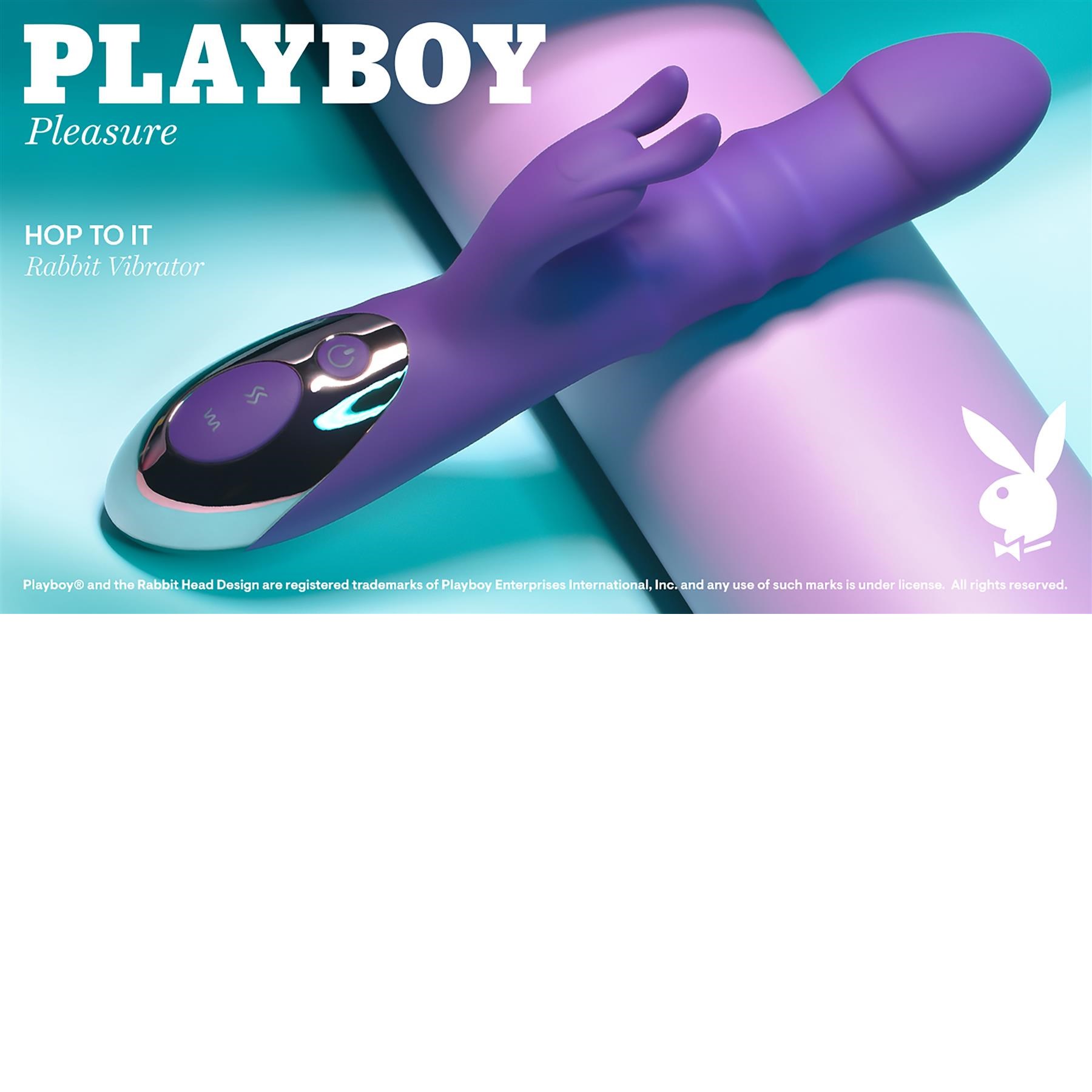 Playboy Pleasure Hop To It Rabbit Massager With Rolling Rings-Lifestyle Image