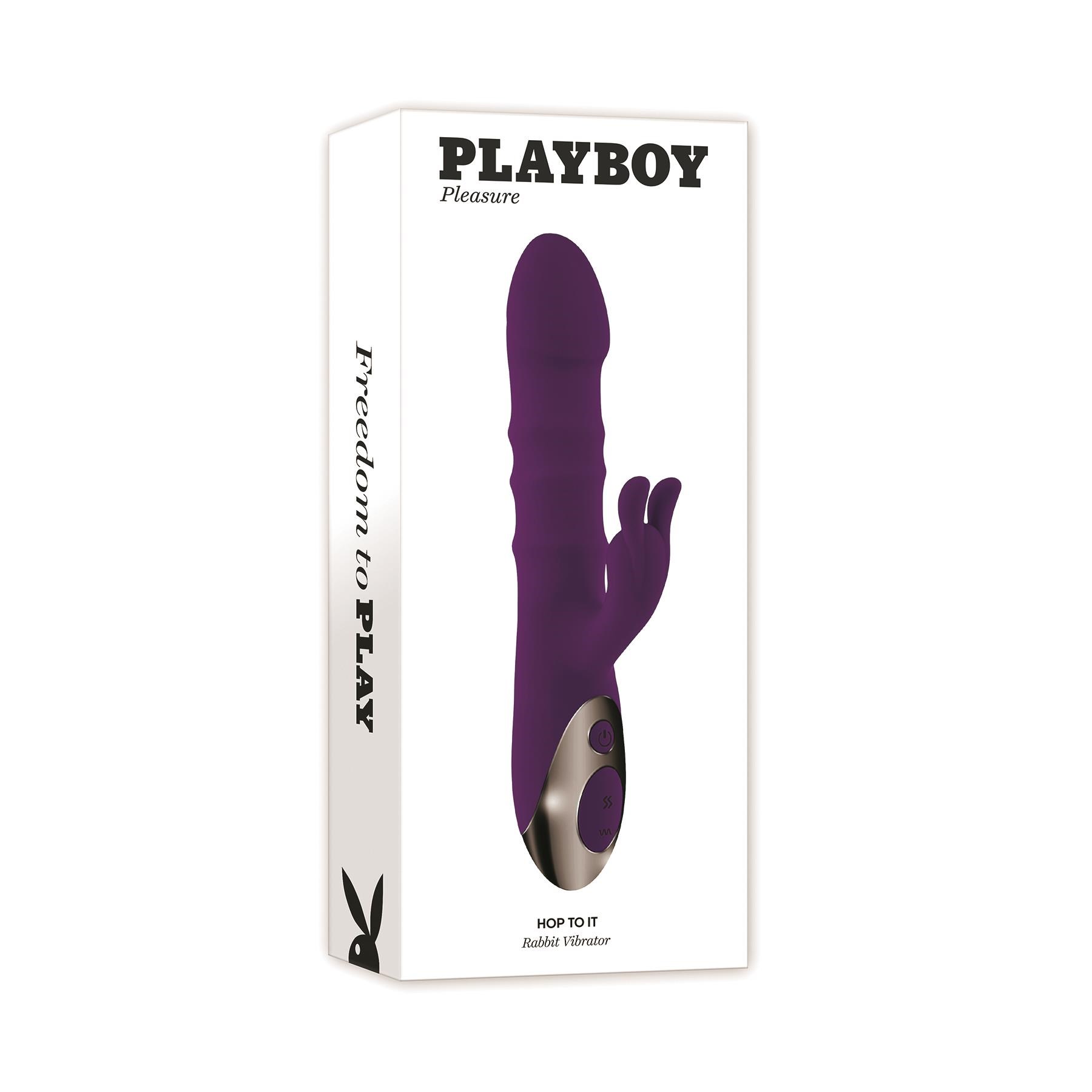 Playboy Pleasure Hop To It Rabbit Massager With Rolling Rings-Packaging