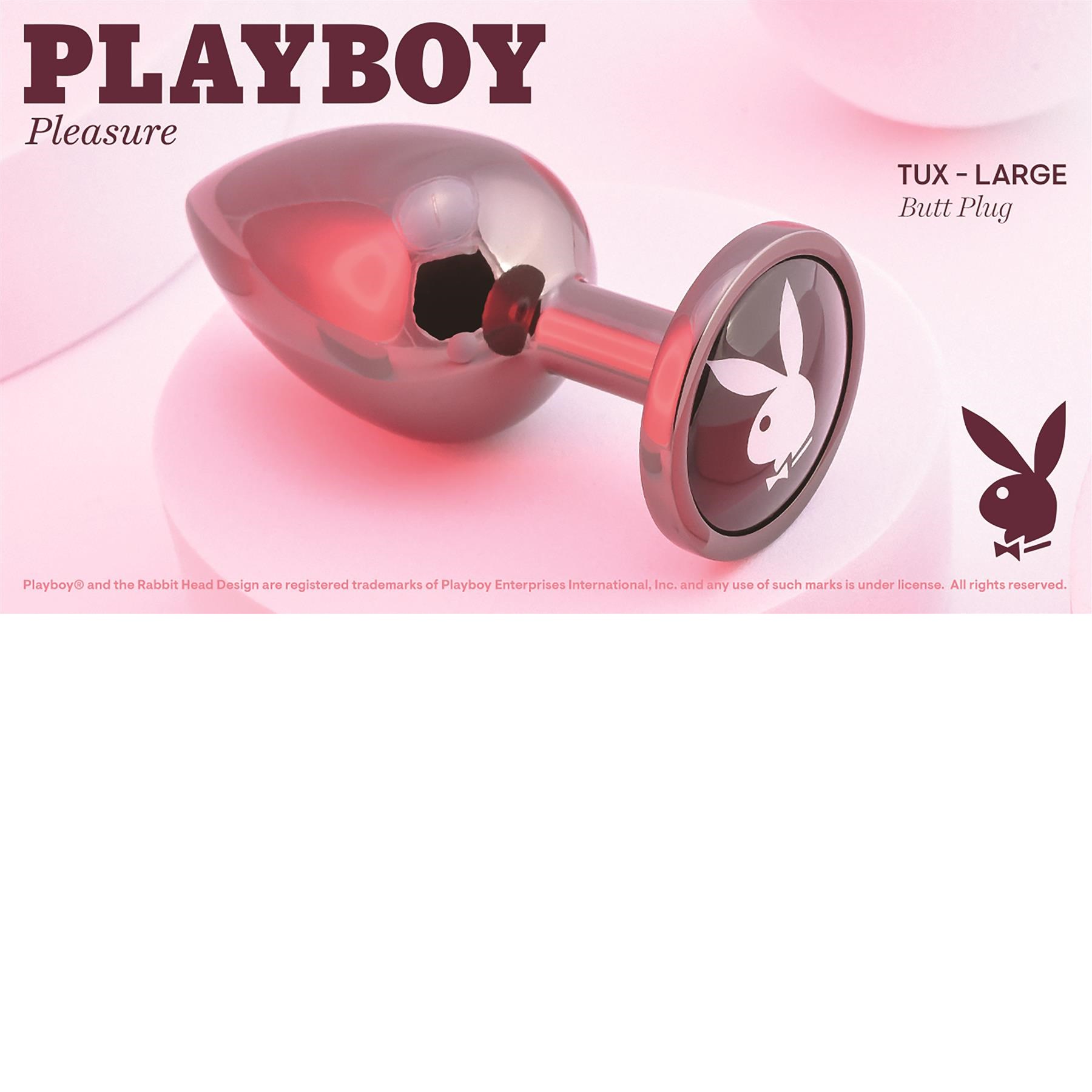 Playboy Pleasure Tux Large Metal Butt Plug - Lifestyle Image