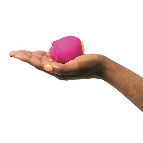 Romp Rose Clitoral Stimulator - Hand Shot to Show Size