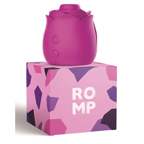 Romp Rose Clitoral Stimulator - Product and Packaging