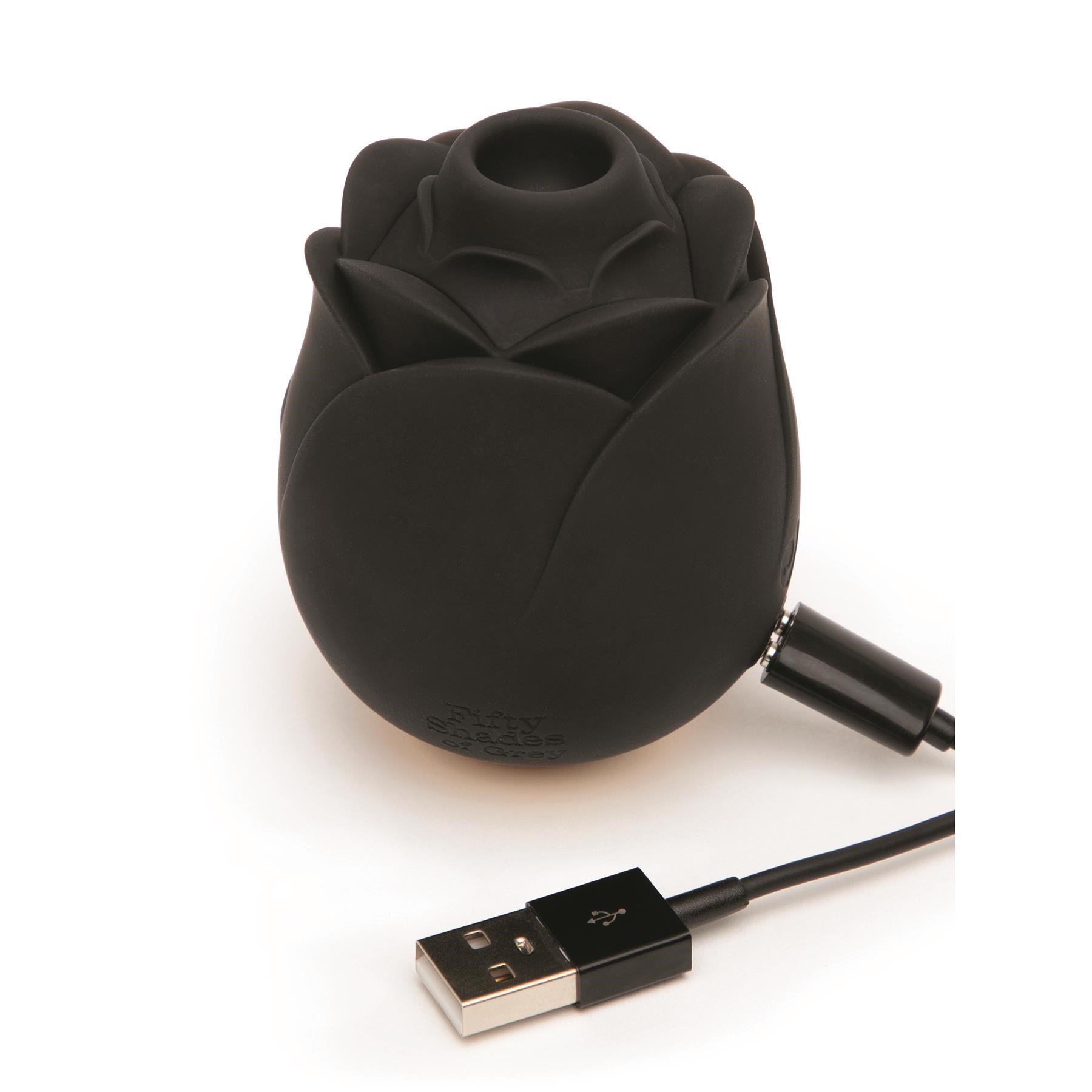 Fifty Shades of Grey Hearts And Flowers Clitoral Stimulator - Showing Where Charging Cable is Placed