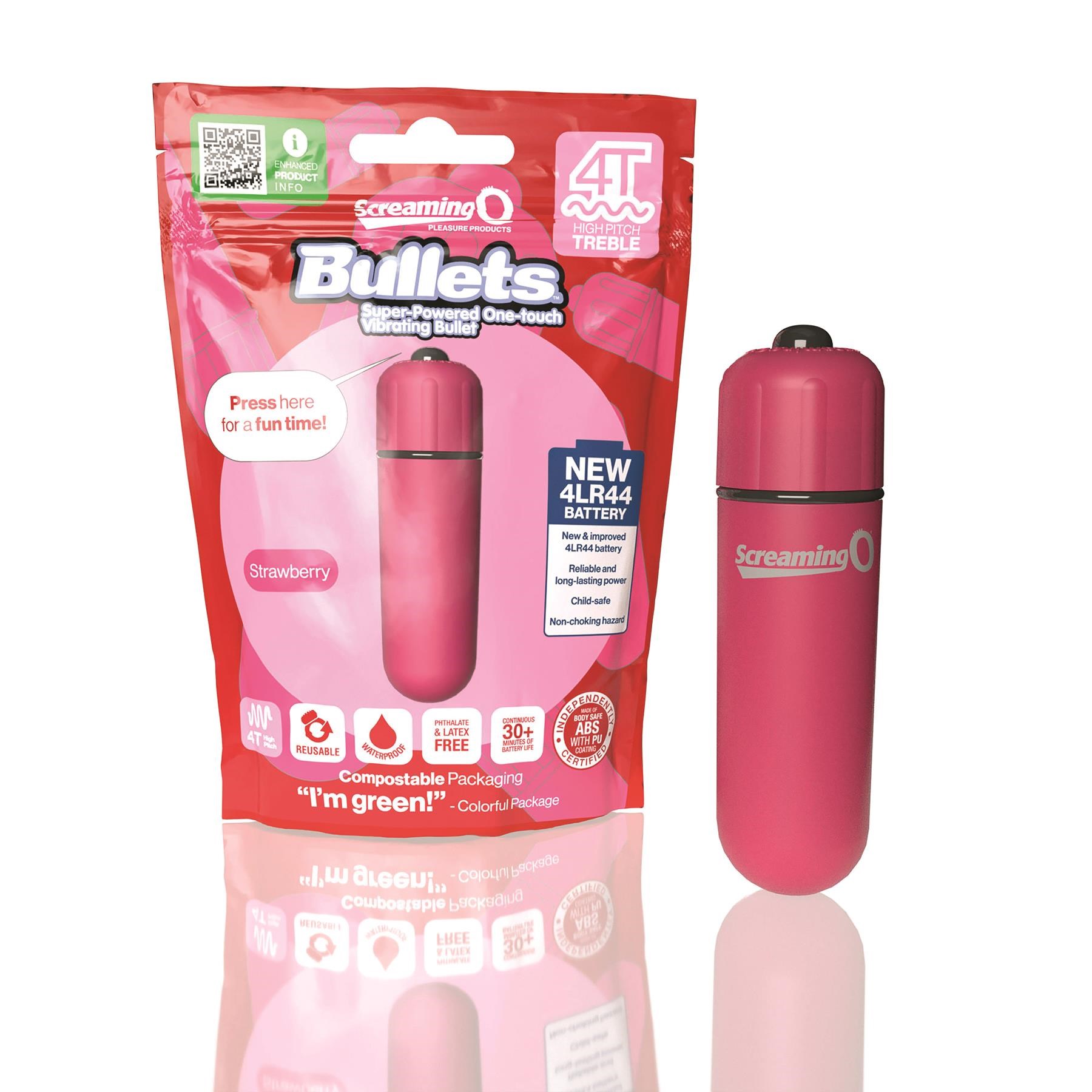 Screaming O 4T Treble Bullet - Product and Packaging - Pink