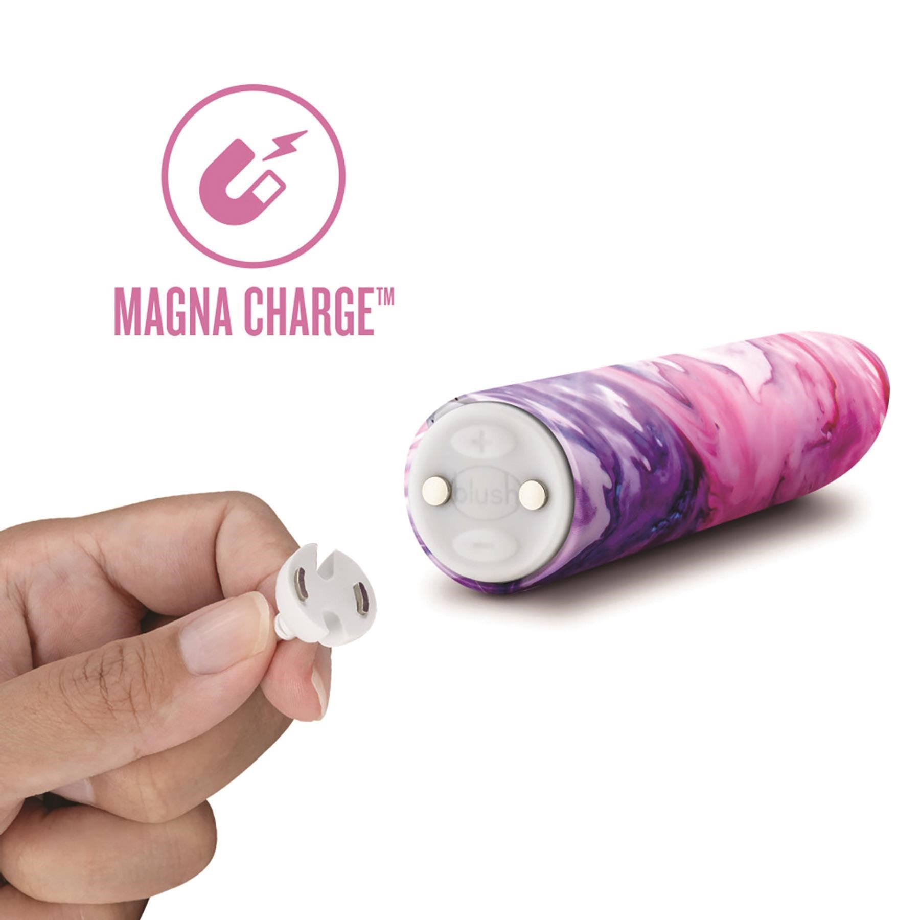 Limited Addiction Rechargeable Power Bullet - Showing Where Charging Cable is Placed - Purple