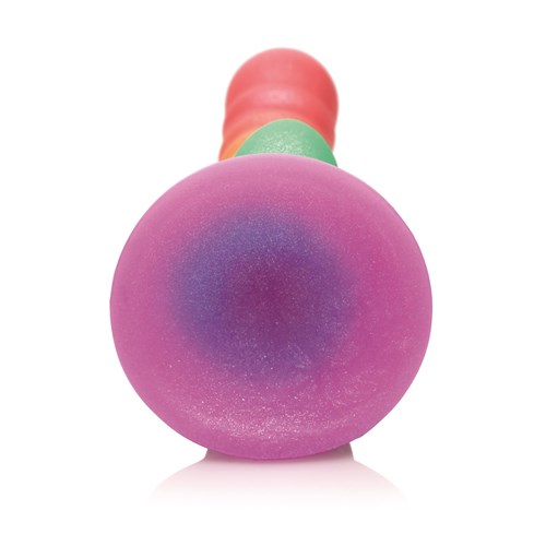 Simply Sweet Ribbed Rainbow Dildo - Product Shot #5 - Showing Suction Cup