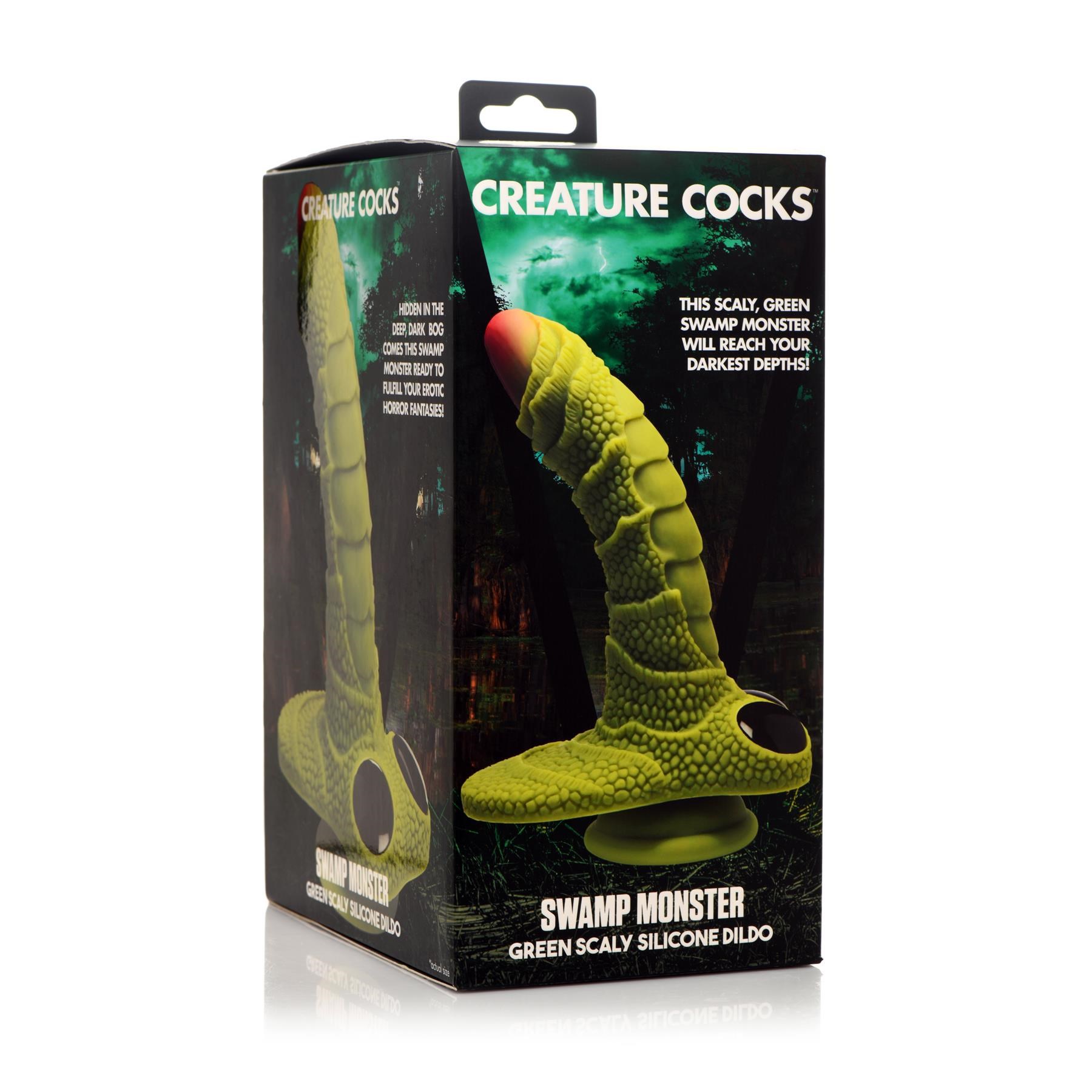 CreatureCocks Swamp Monster Scaly Dildo - Packaging Shot