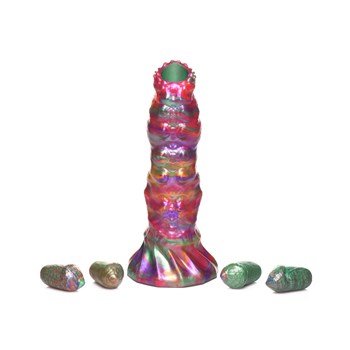 CreatureCocks Larva Ovipositor Dildo With Eggs - Product Shot and Eggs