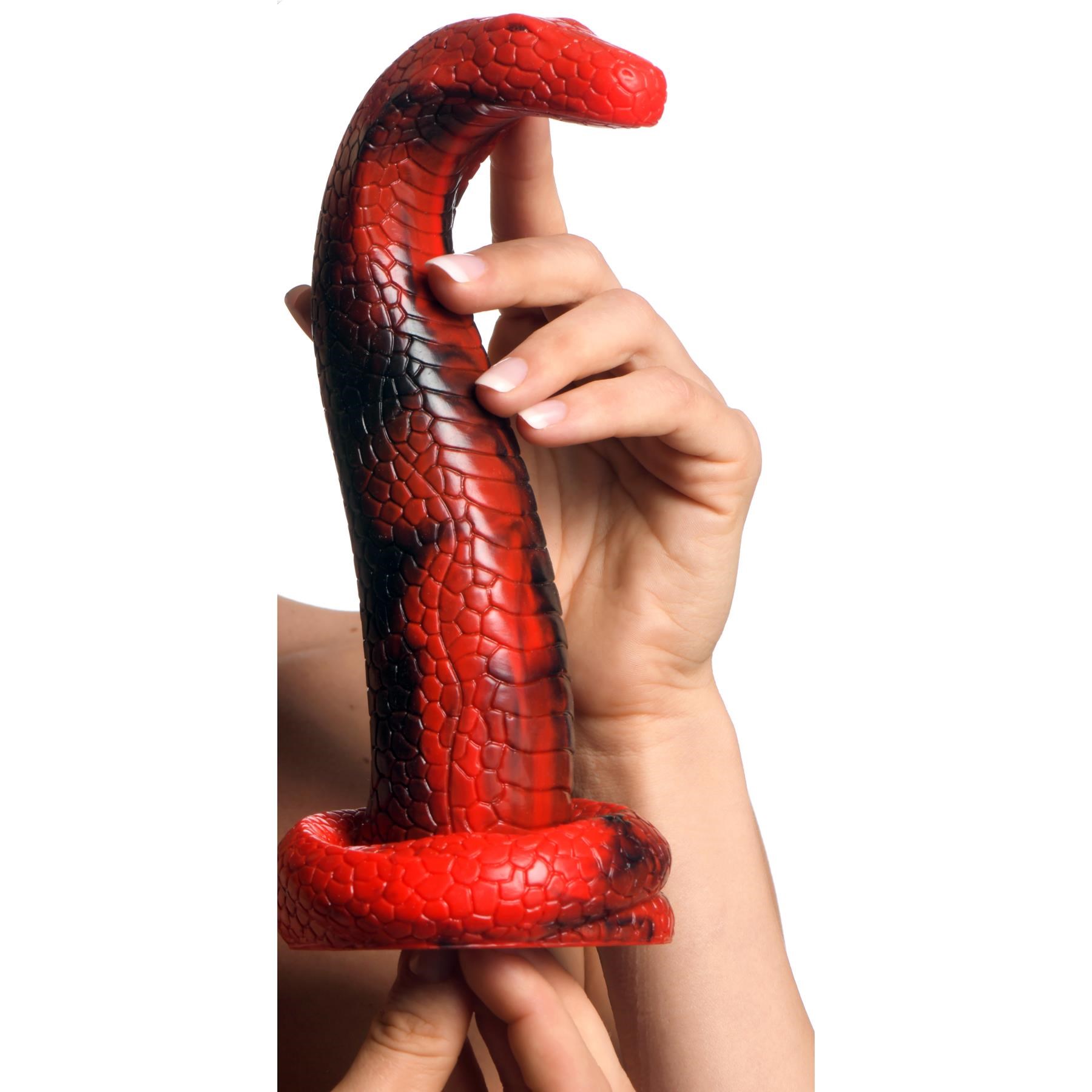 CreatureCocks King Cobra Silicone Dildo - Hand Shot to Show Size