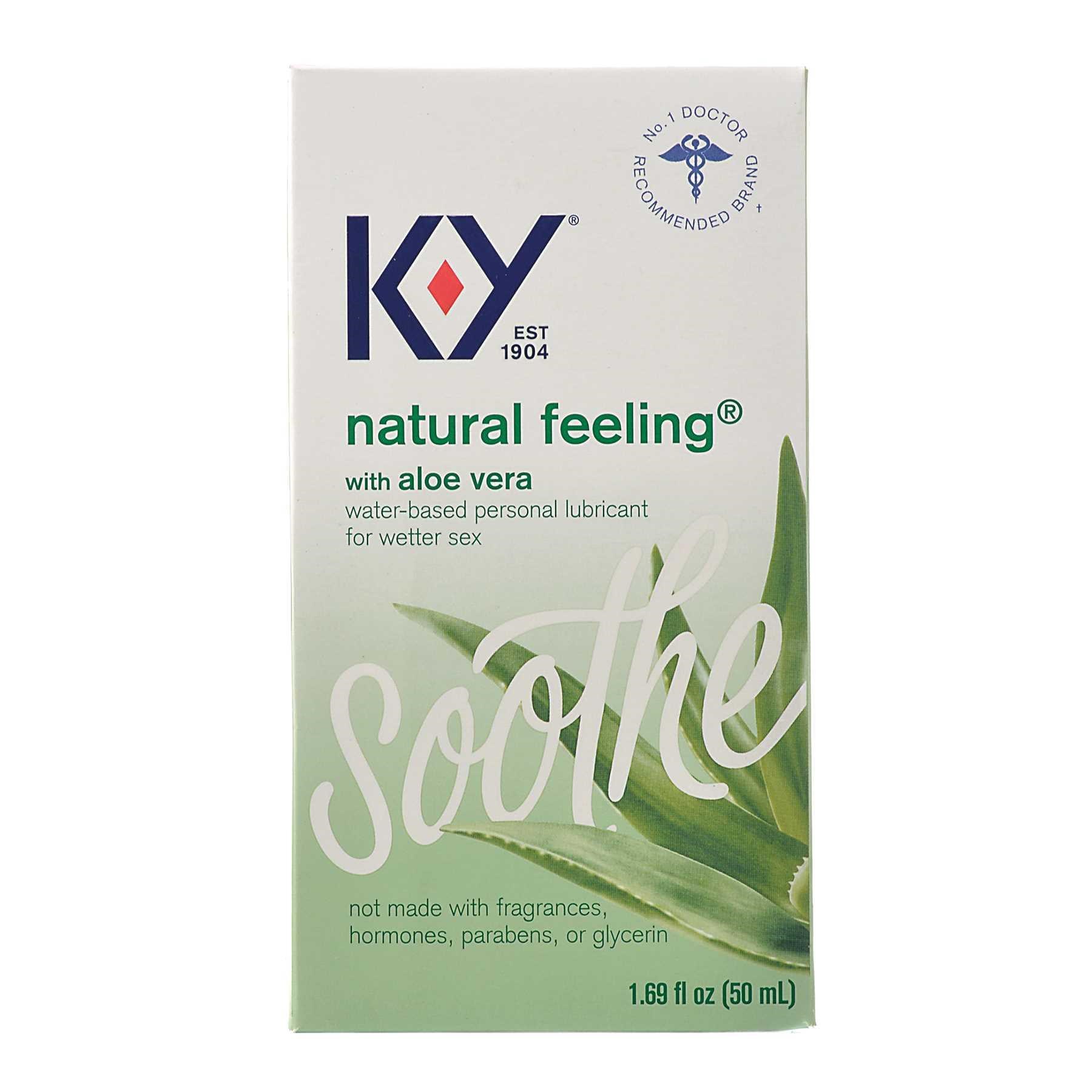 K-Y Natural Feeling With Aloe Vera Lubricant front box