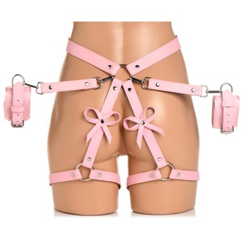 Strict Bondage Harness With Bows - M/L - Pink