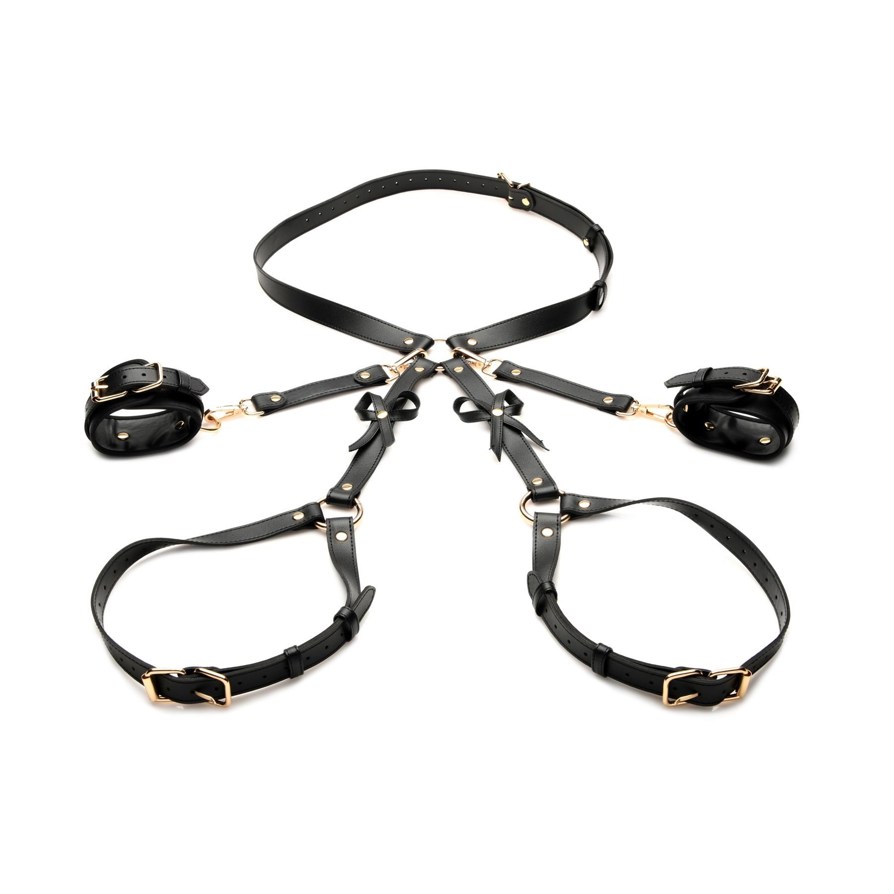 Strict Bondage Harness With Bows - Table Top Product Shot