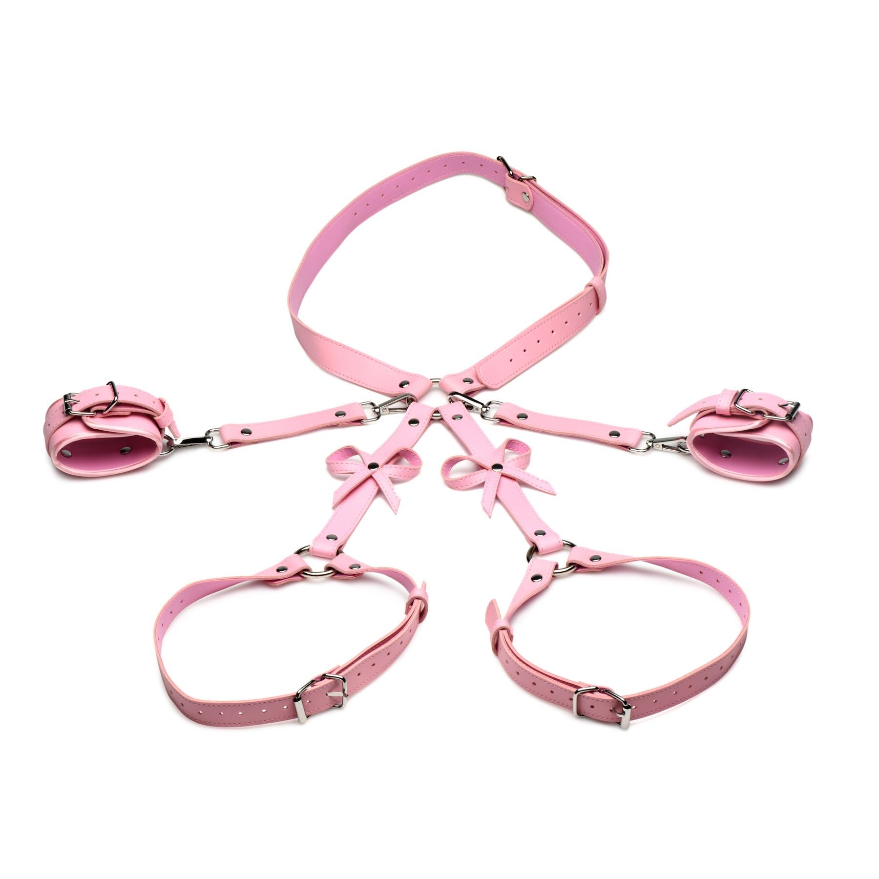 Strict Bondage Harness With Bows - Table Top Product Shot