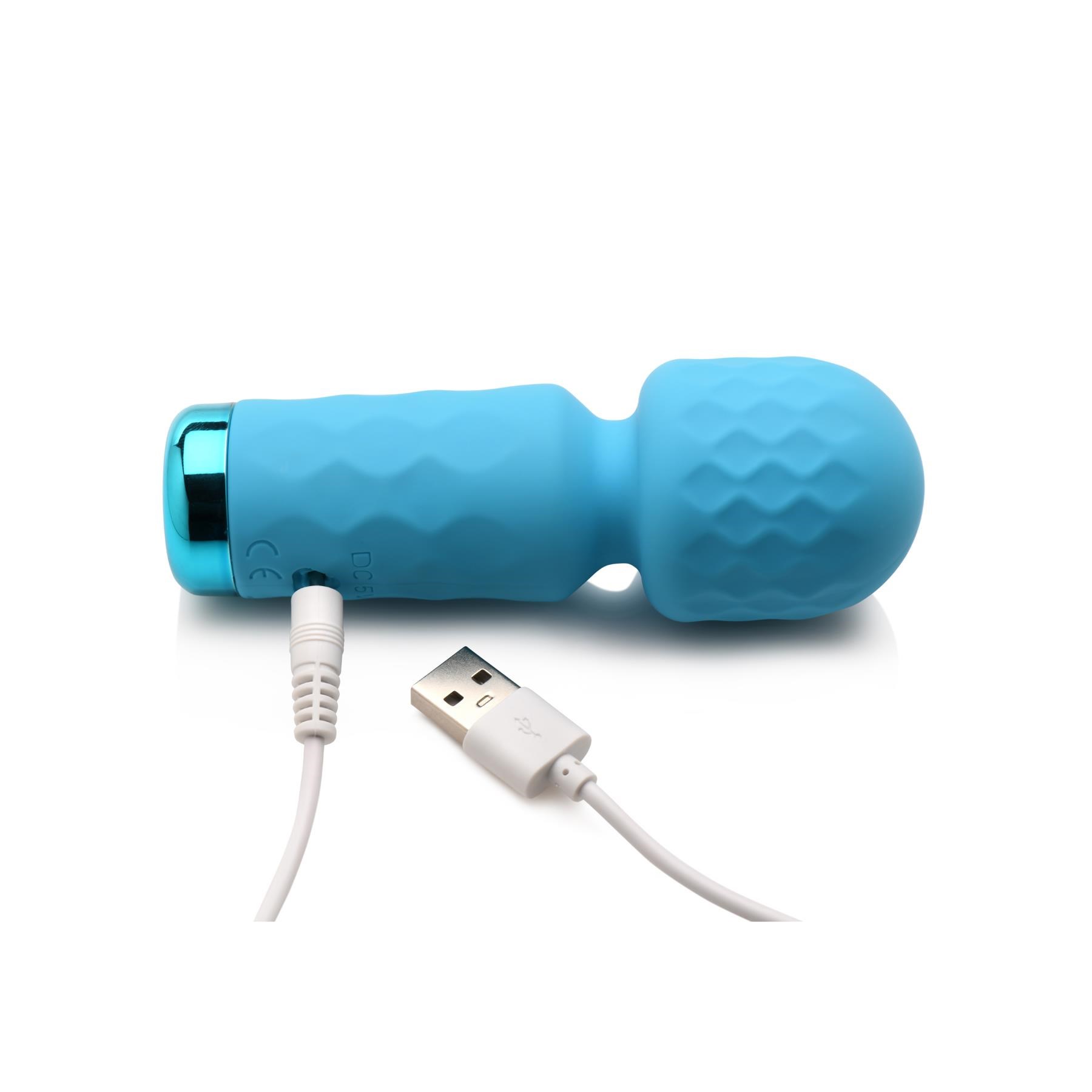 Bang! 10 Function Mini Silicone Wand - Showing Where Charging Cable is Placed