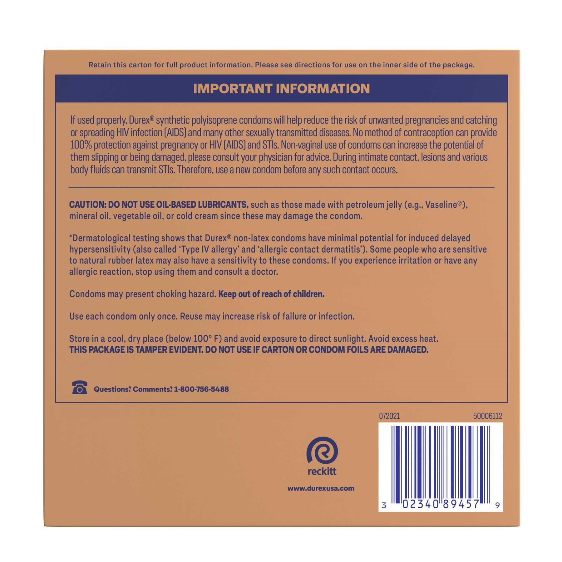 Durex Avanti Bare Realfeel Non-Latex Condom back copy