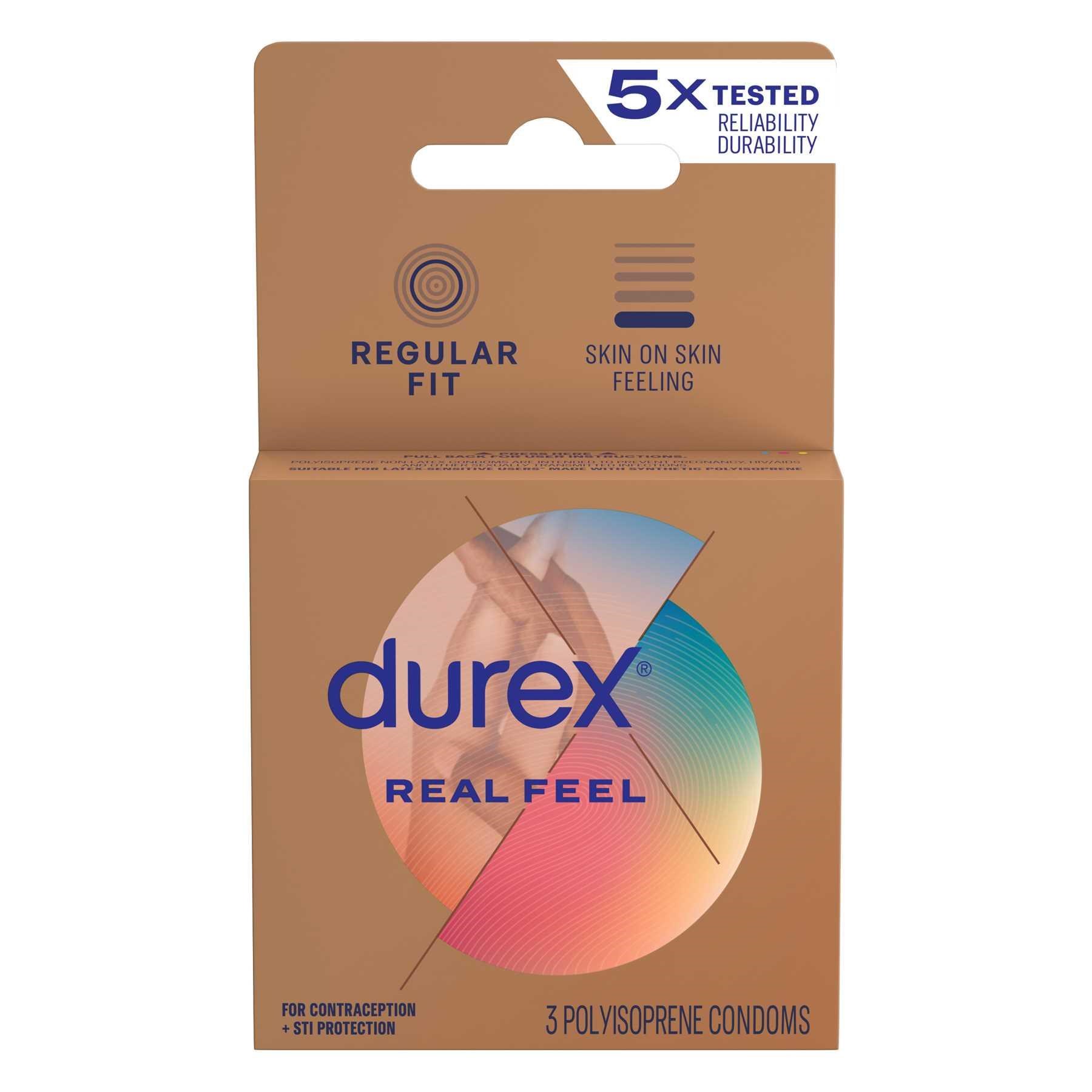 Durex Avanti Bare Realfeel Non-Latex Condom  front 3 count