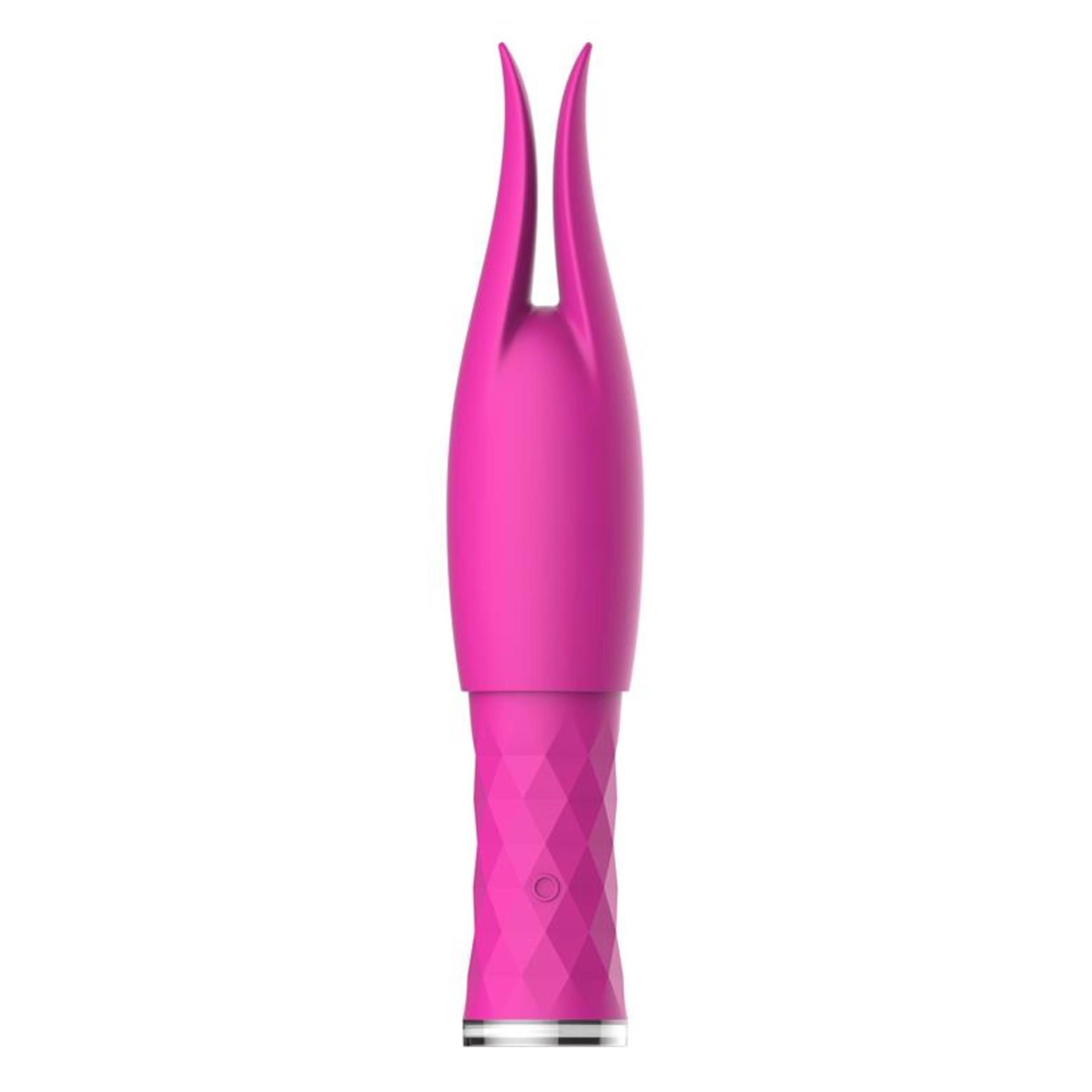 Queen V Silicone Vibrator With Wingwoman Attachment - Product Shot