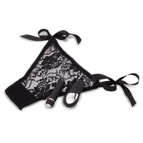 Nu Sensuelle Pleasure Panty With Remote Control - Product, Remote and Panty - Black