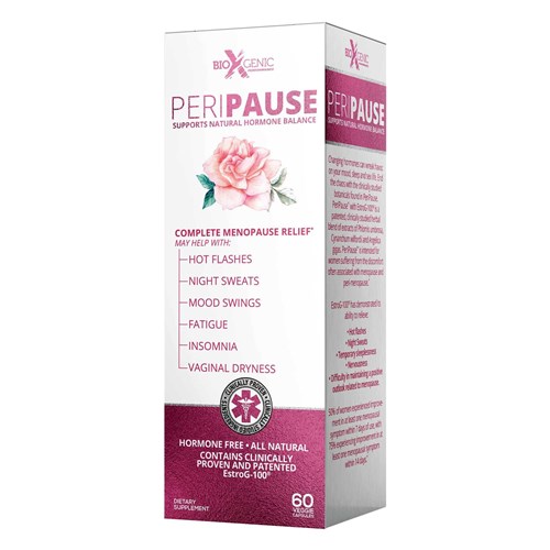 Bioxgenic Peripause compete menopause relief  box front