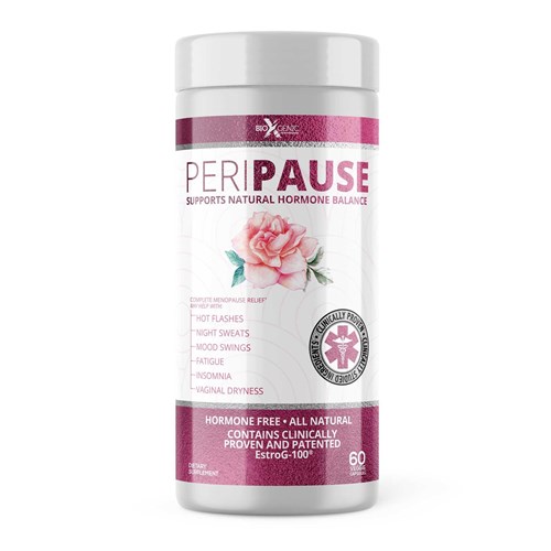 Bioxgenic Peripause compete menopause relief  bottle front