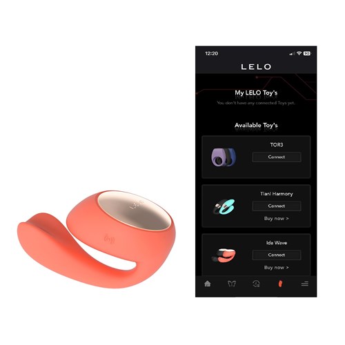 Lelo Ida Wave Dual Stimulating Massager - Product Shot with Phone App