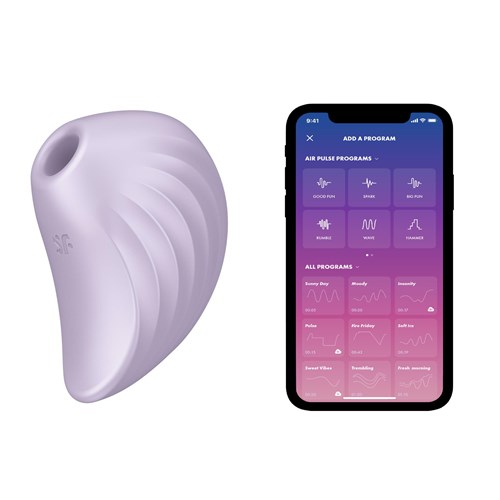 Satisfyer Pearl Diver Air Pulse Clitoral Stimulator - Product with Phone App
