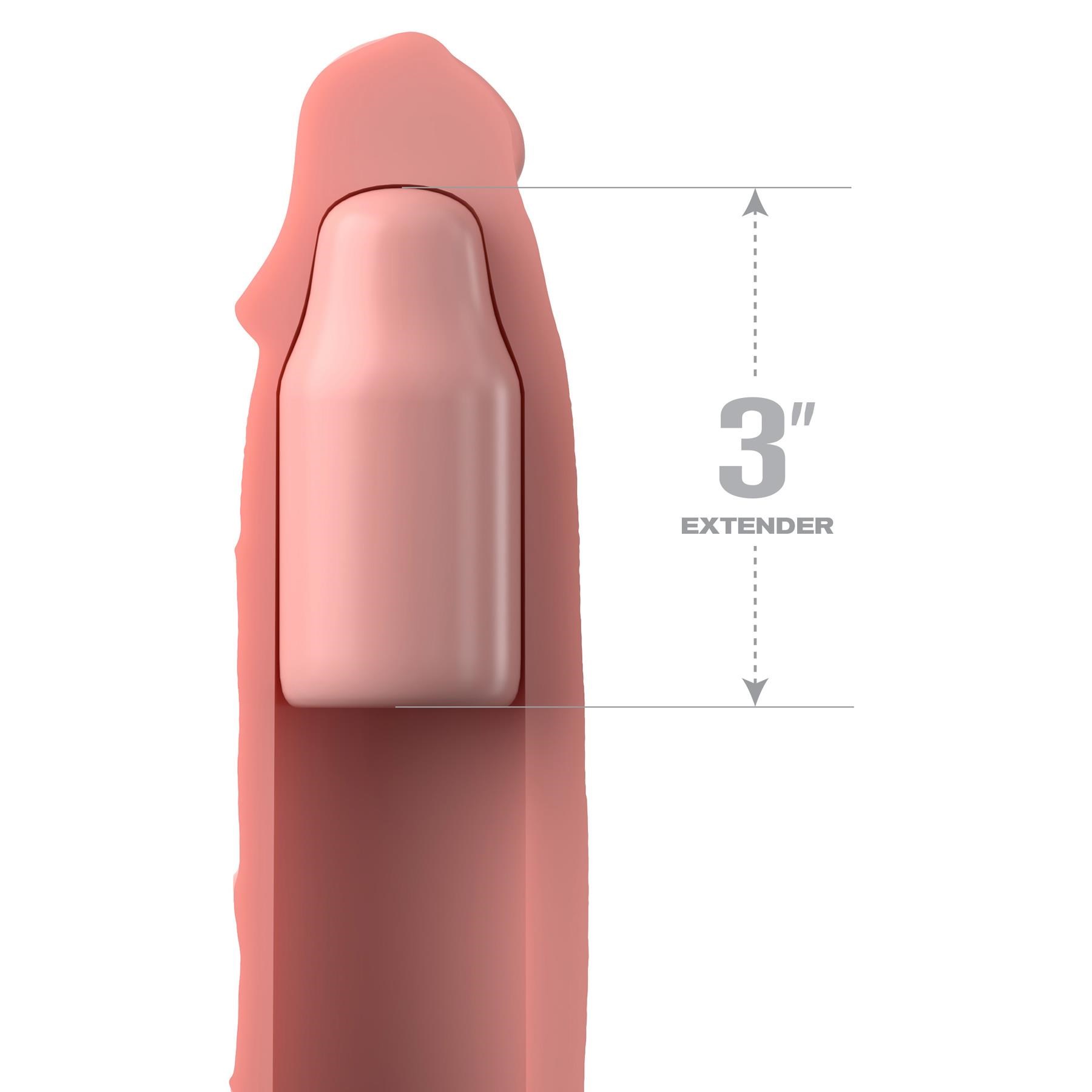 Fantasy X-Tensions Elite 3" Silicone Extension - Inside Showing Extension Tip - White