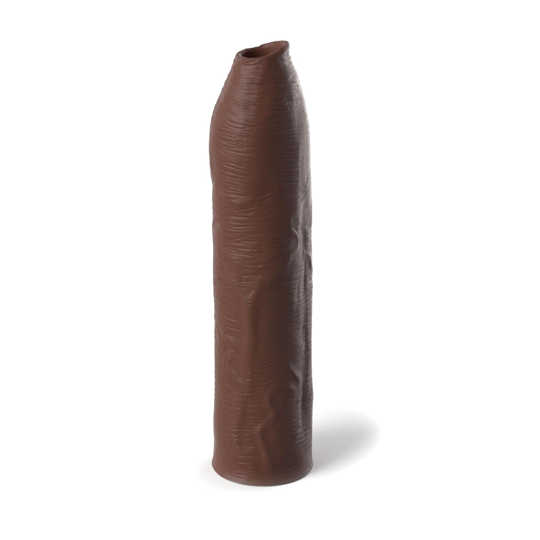 Fantasy X-Tensions Elite Uncut Silicone Penis Enhancer - Product Shot - Brown