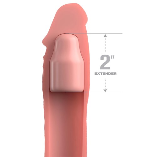 Fantasy X-Tensions Elite 2" Silicone Extension With Strap - Inside Showing Extension Tip