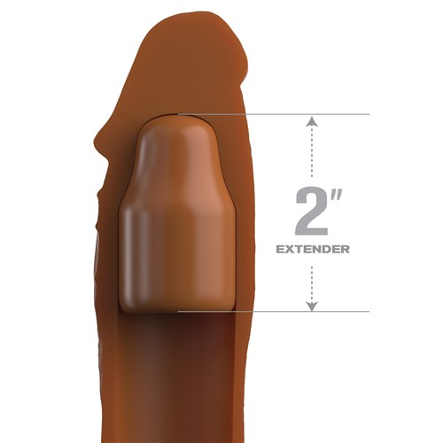 Fantasy X-Tensions Elite 2" Silicone Extension - Inside Showing Extension Tip - Tan
