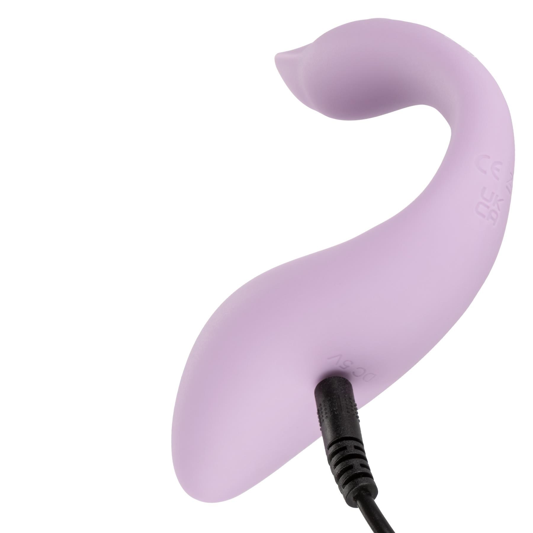 Slay #FlexMe Couples Vibrator - Product Shot Showing Where Charging Cable is Placed
