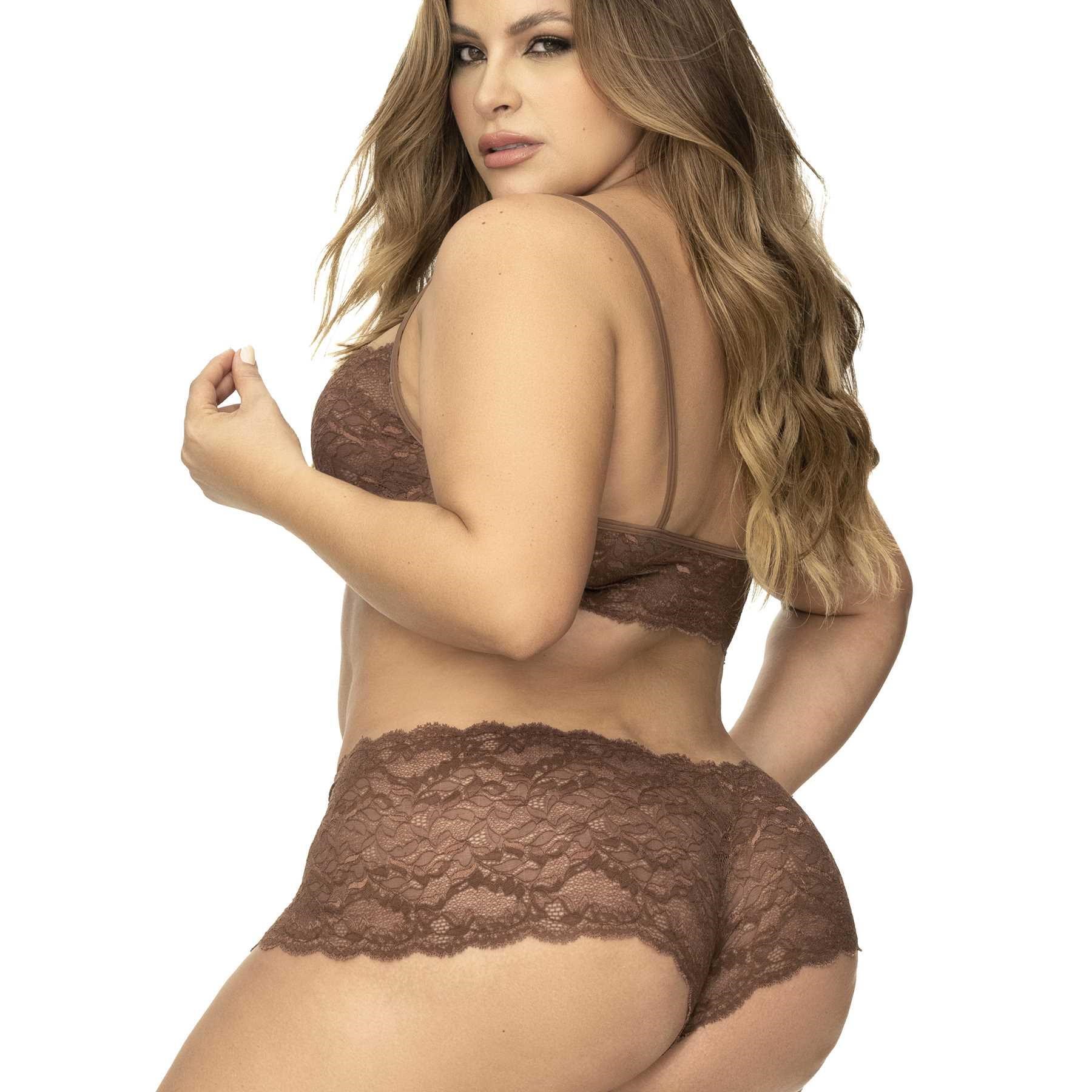 Lace Essentials - Panty & top lace sets qos  back cocoa