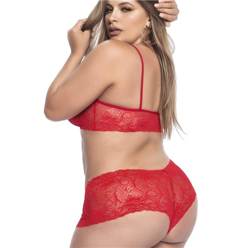 Lace Essentials - Panty & top lace sets qos  back red