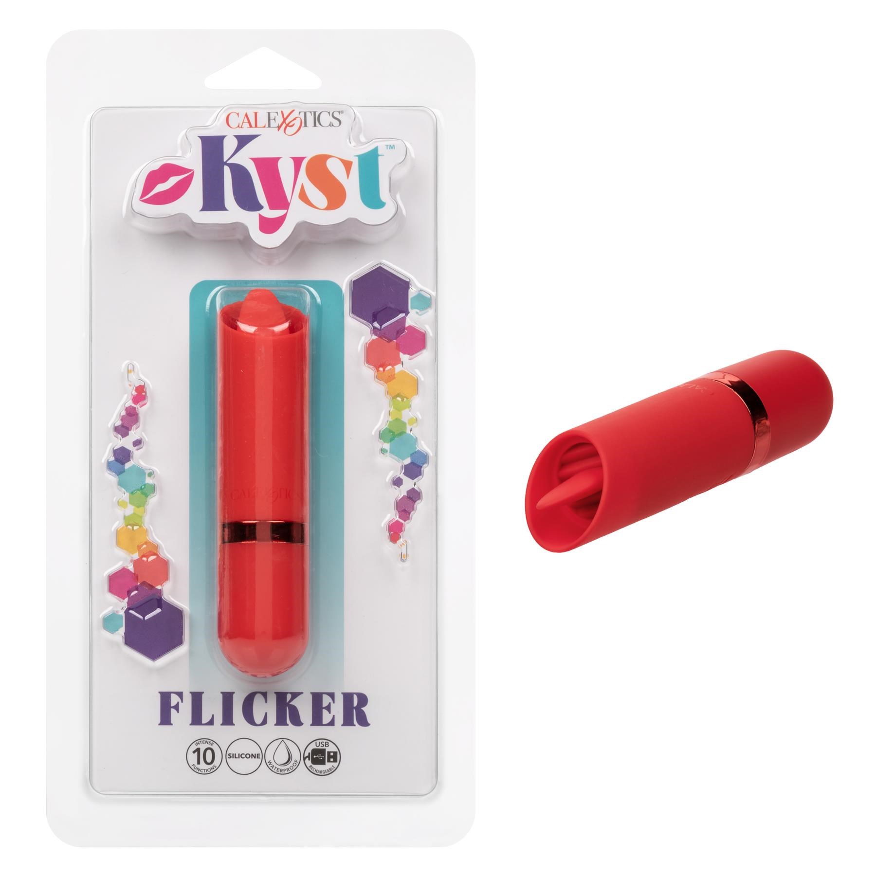 Kyst Flicker Clitoral Stimulator - Product and Packaging