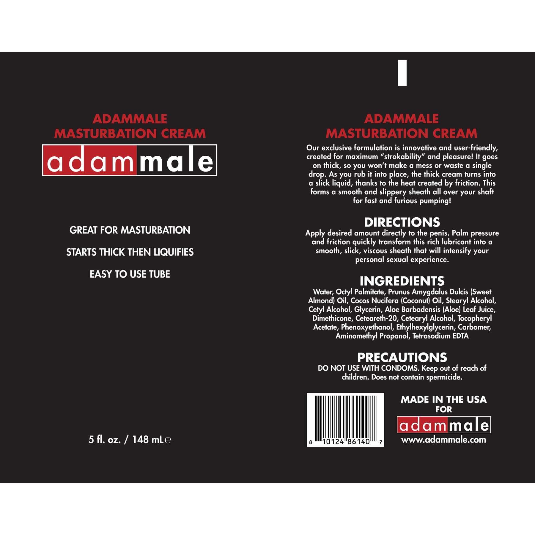 I295 AdamMale Mastrubation Cream label