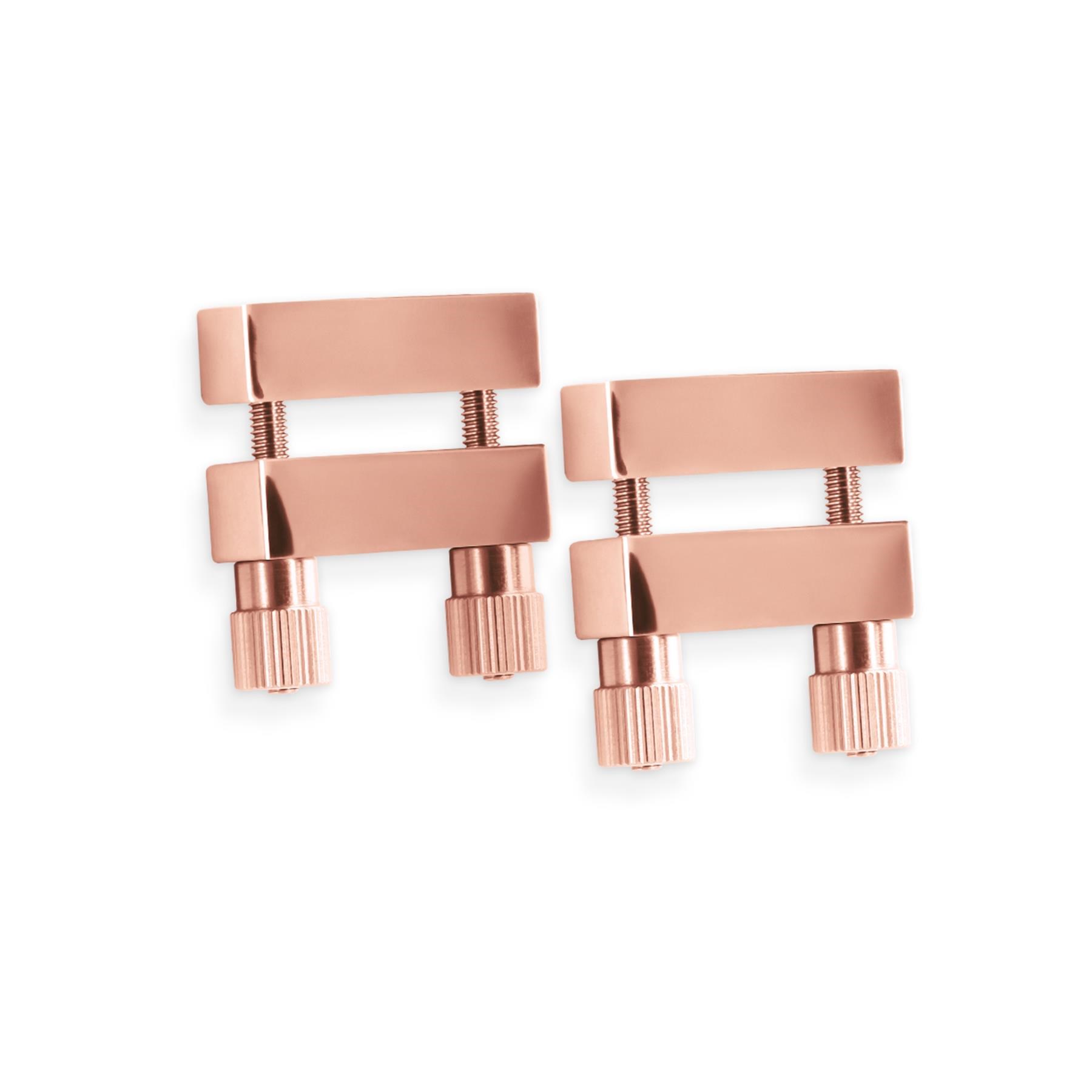 Bound Rose Gold Square Nipple Clamps With Screws - Product Shot