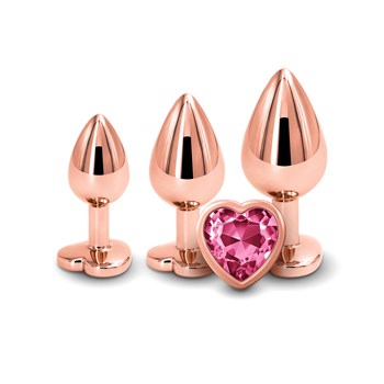 Rear Assets Rose Gold Pink Heart Anal Training Set - Product Shot