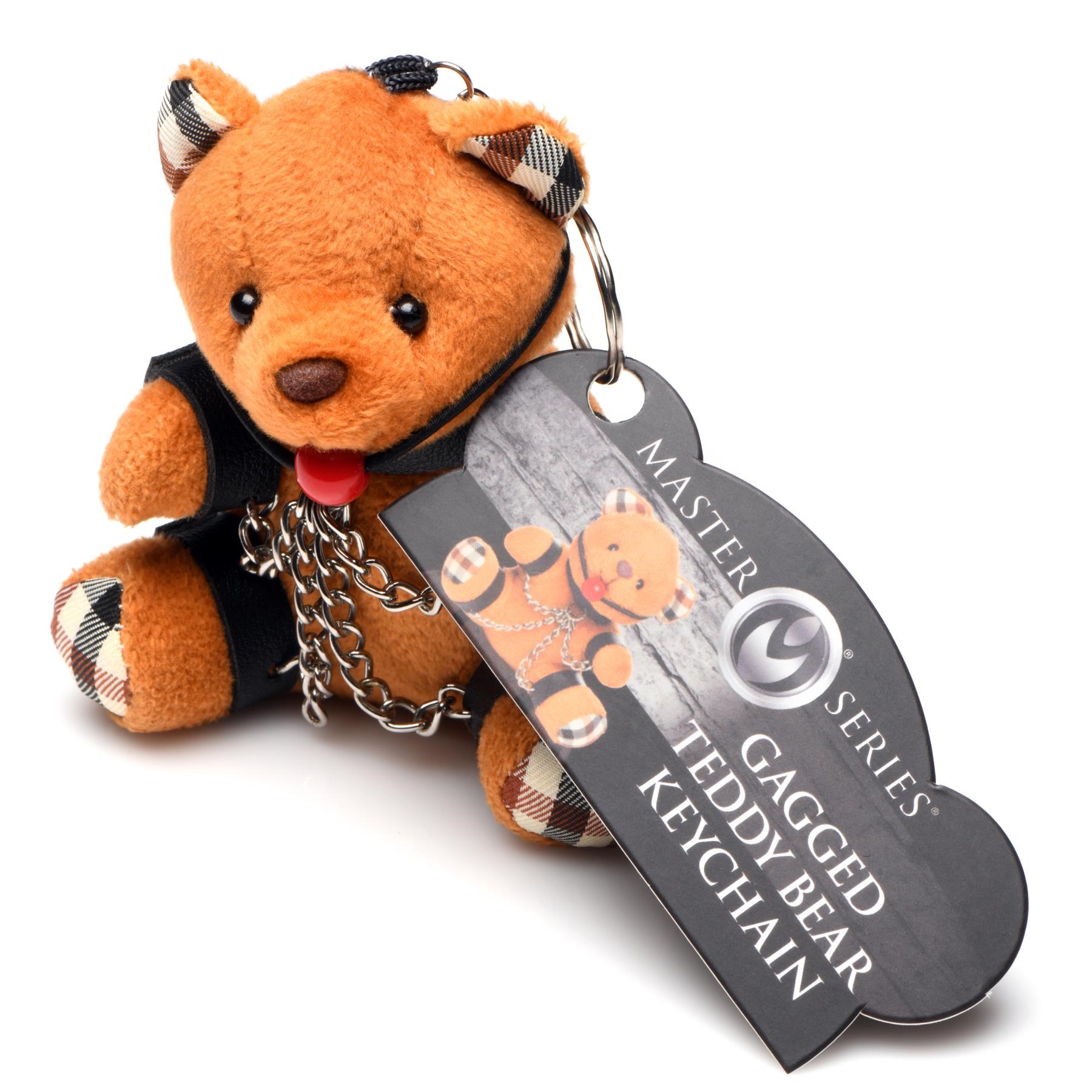 Master Series Gagged Teddy Bear Keychain - Hang Tag