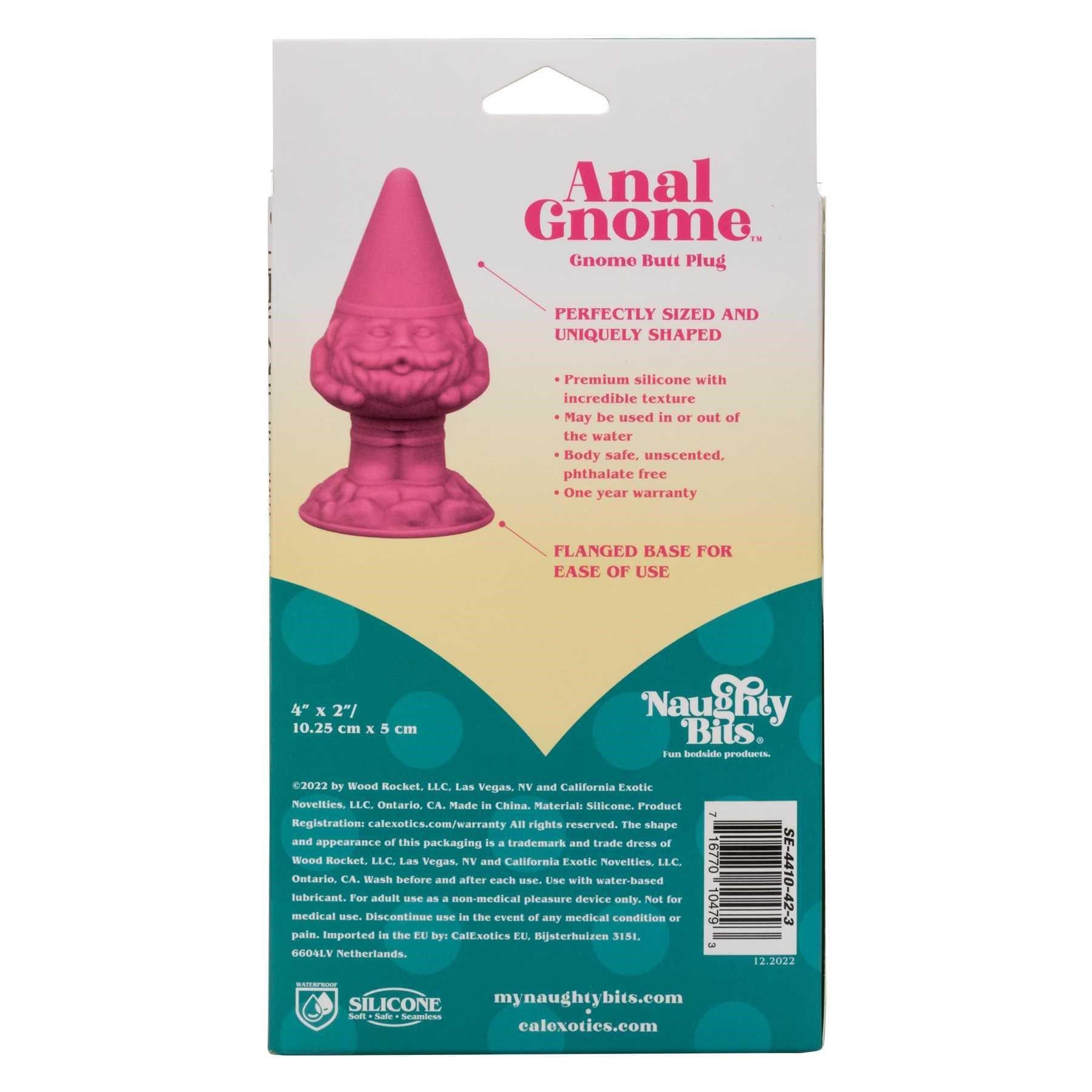 Naughty Bits Anal Gnome Butt Plug back of package