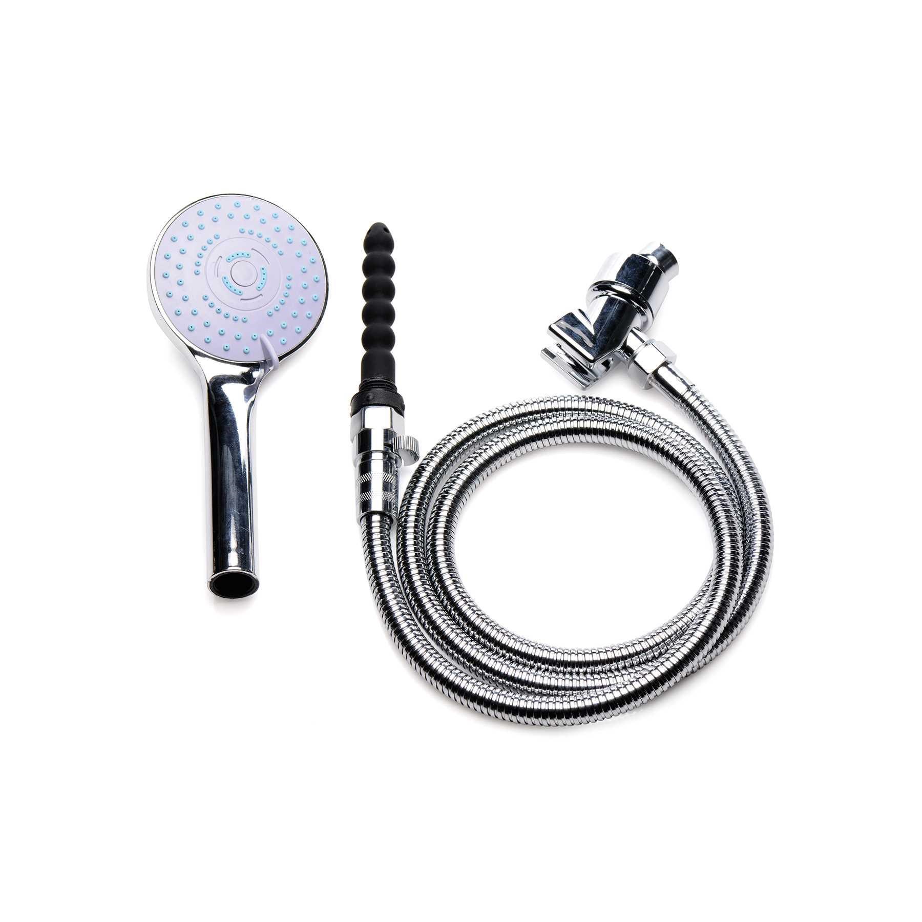 Discreet Shower Enema Set shown with insertable nozzle attached
