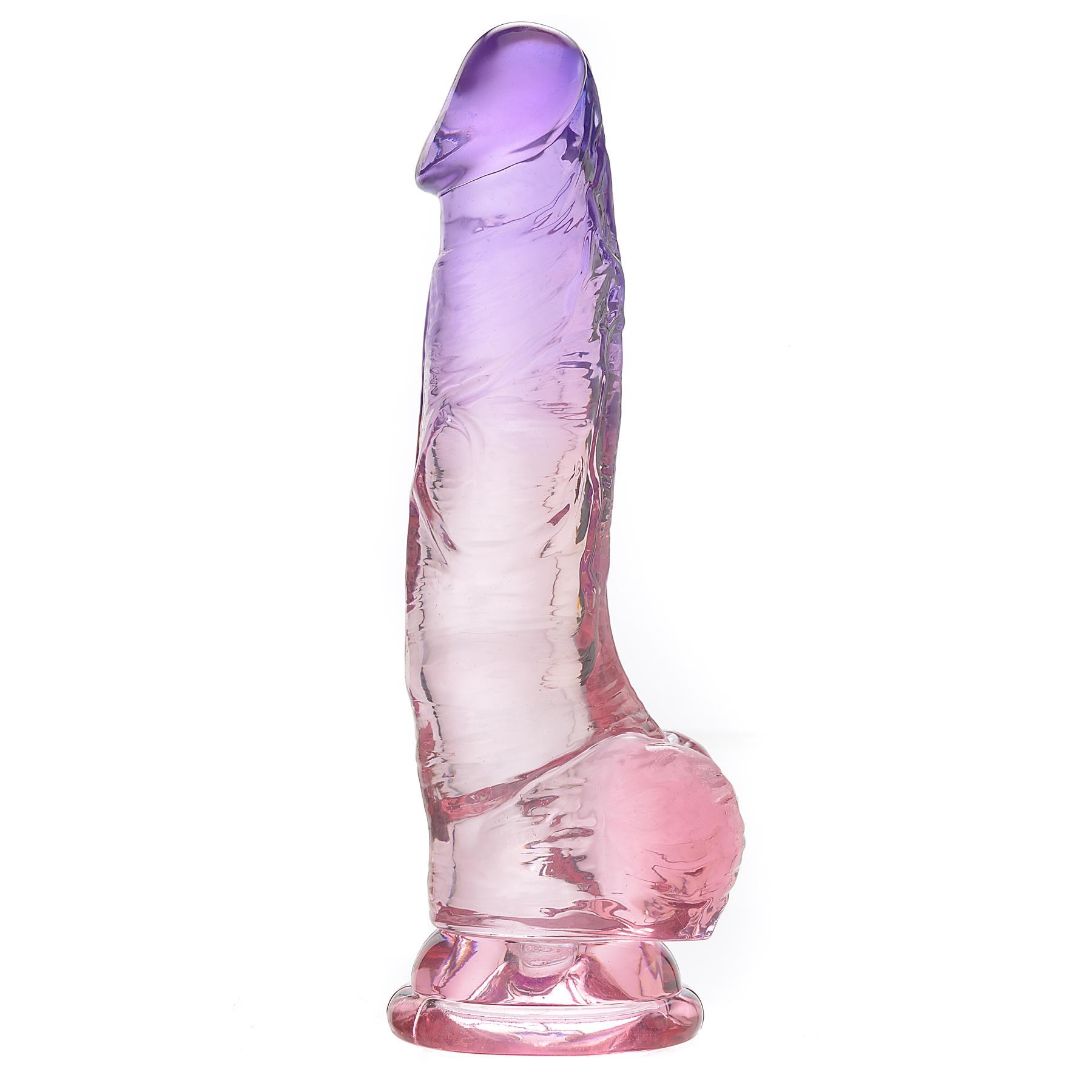 Adam & Eve Sunset Dreams Dildo Upright Product Shot Balls to Right