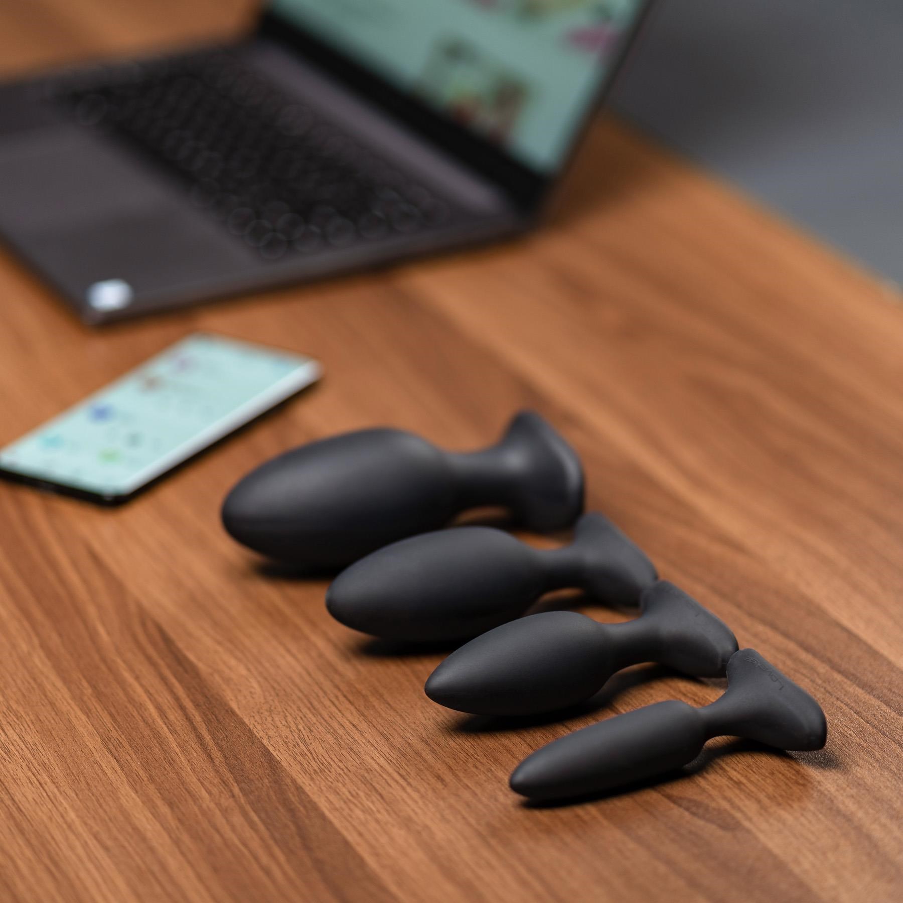 Lovense Hush 2 Bluetooth Vibrating Butt Plug - All Sizes on Desk